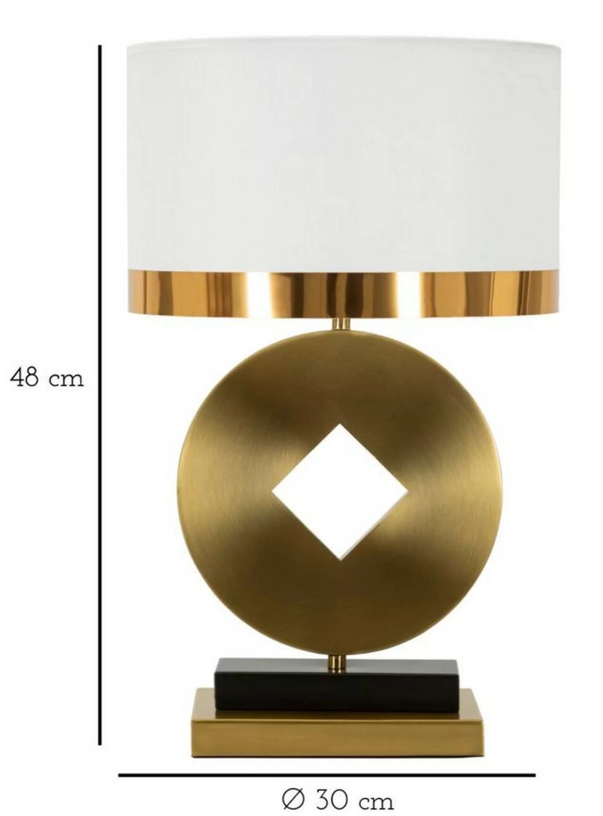 Dmora Lampade Da Tavolo<Lampada da tavolo Papier, 30x30 h53 cm, Bianco e Oro