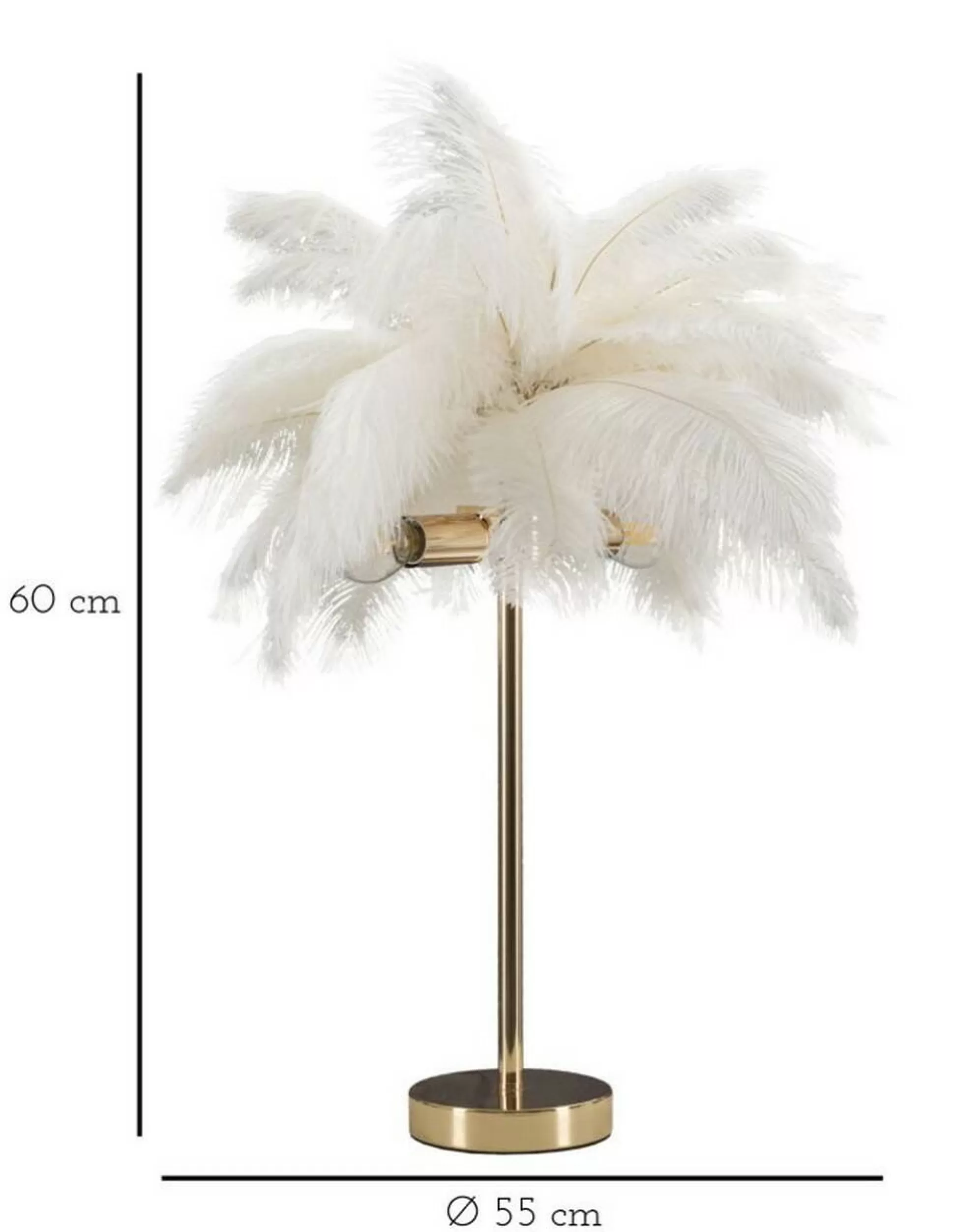 Dmora Lampade Da Tavolo<Lampada da tavolo Sinopia, Bianco e Oro, 40x40 h55 cm
