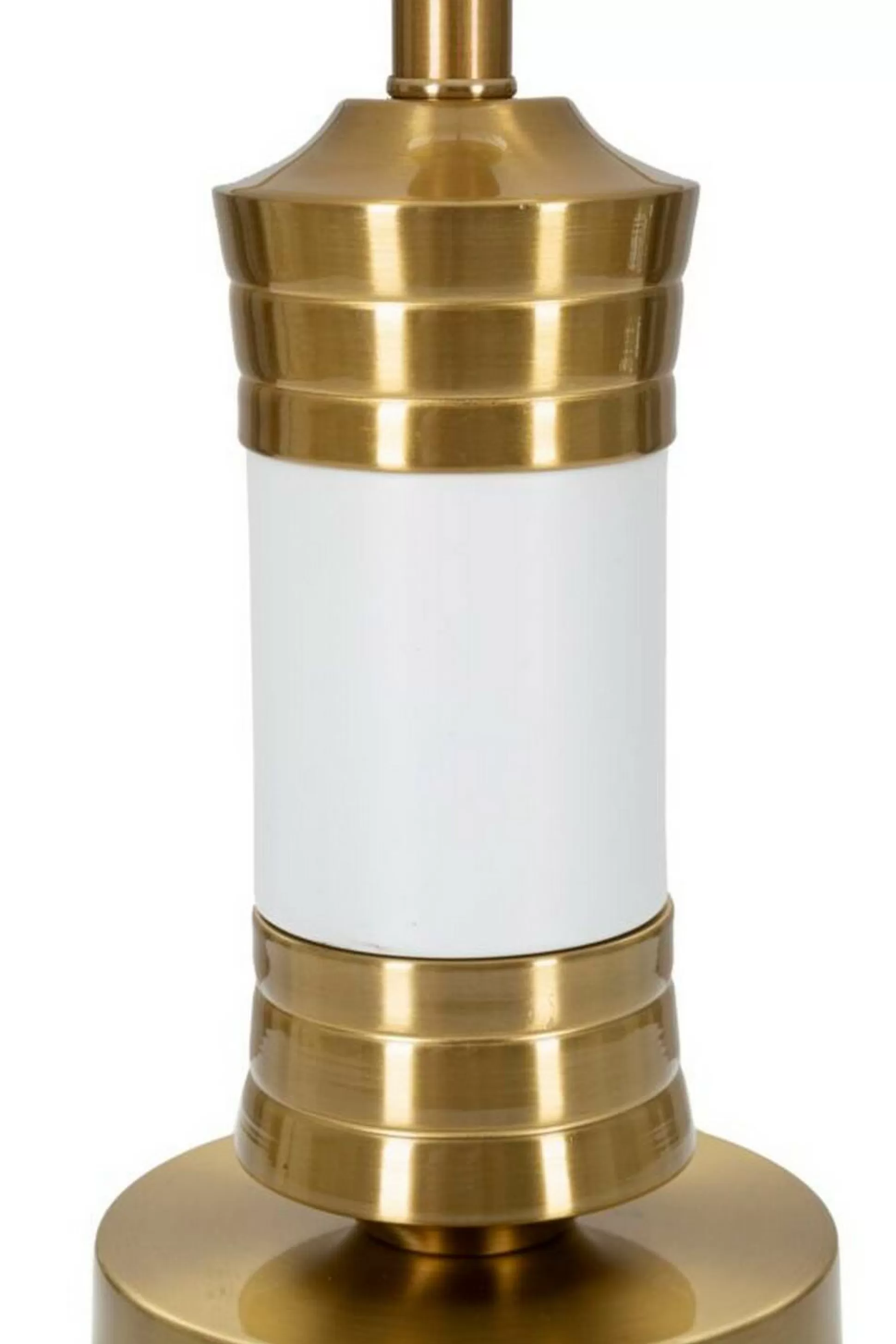 Dmora Lampade Da Tavolo<Lampada da tavolo Sinopia, Bianco e Oro, 31x31 h52 cm