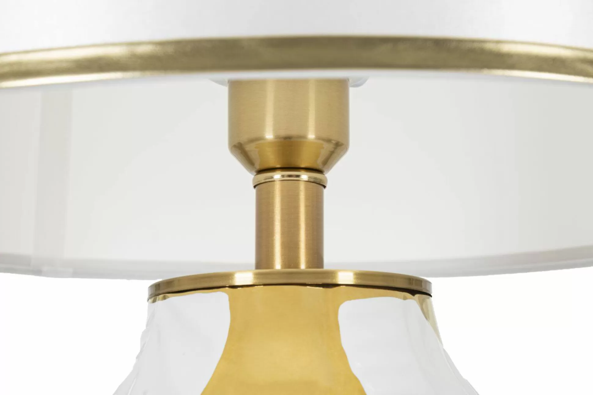 Dmora Lampade Da Tavolo<Lampada da tavolo Trompe, 40x40 h70 cm, Bianco e Oro