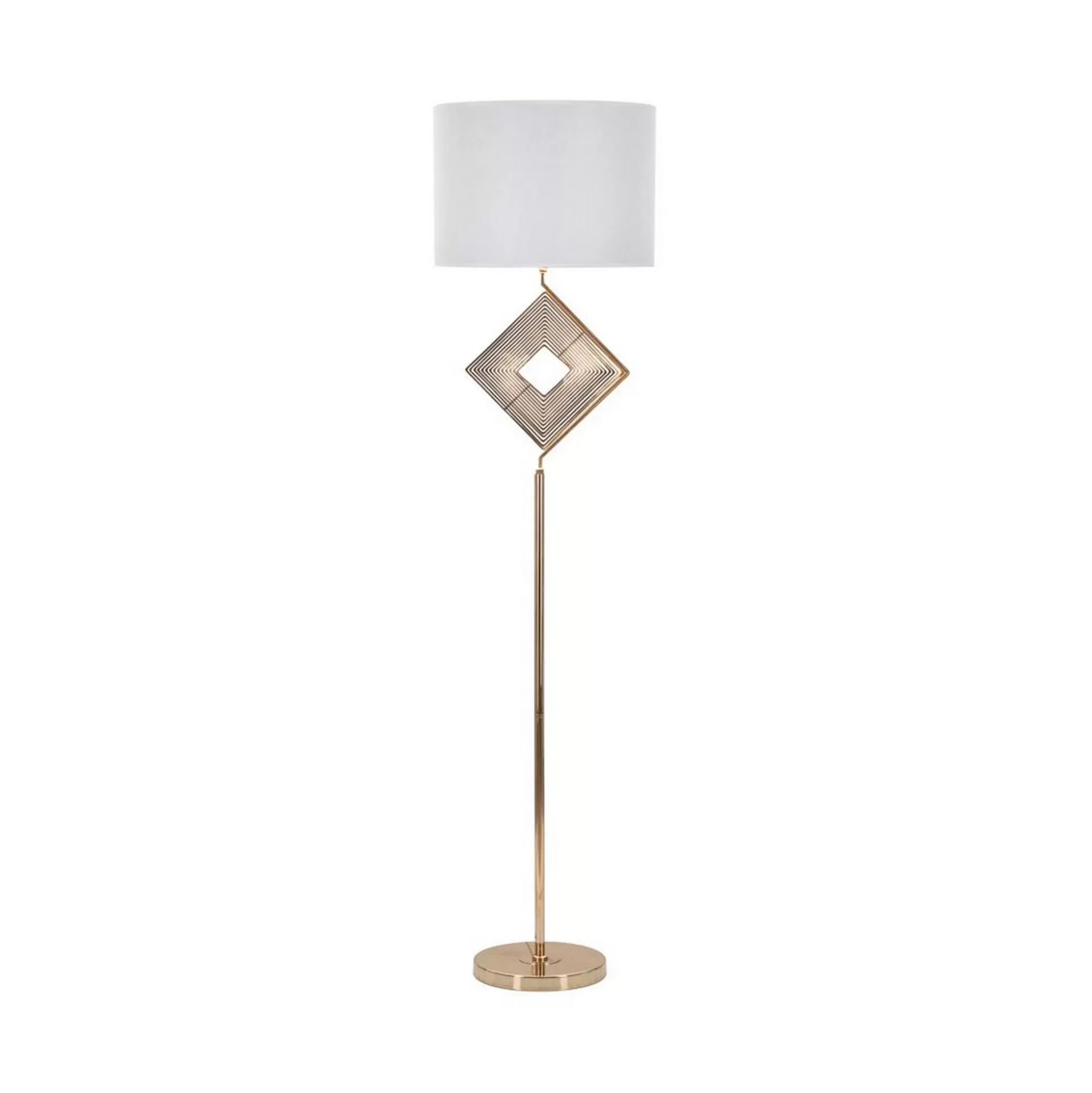 Dmora Lampade Da Terra<Lampada da terra Inchiostro, 40x40 h161 cm, Bianco e Oro