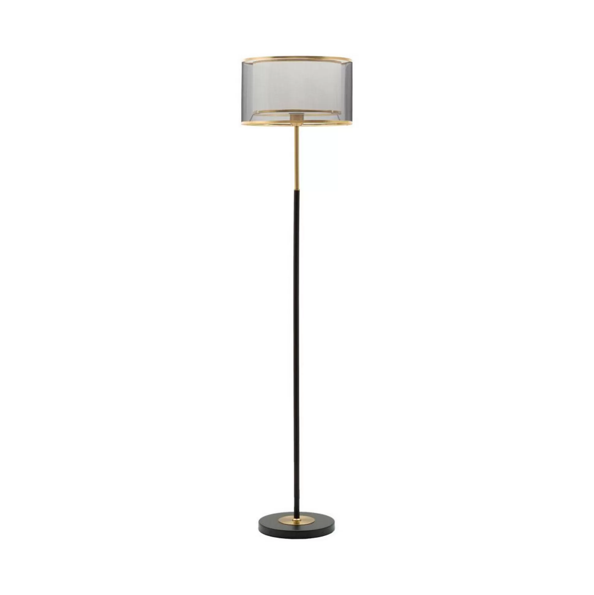 Dmora Lampade Da Terra<Lampada da terra Marouflage, 35x35 h153 cm, Nero e Oro