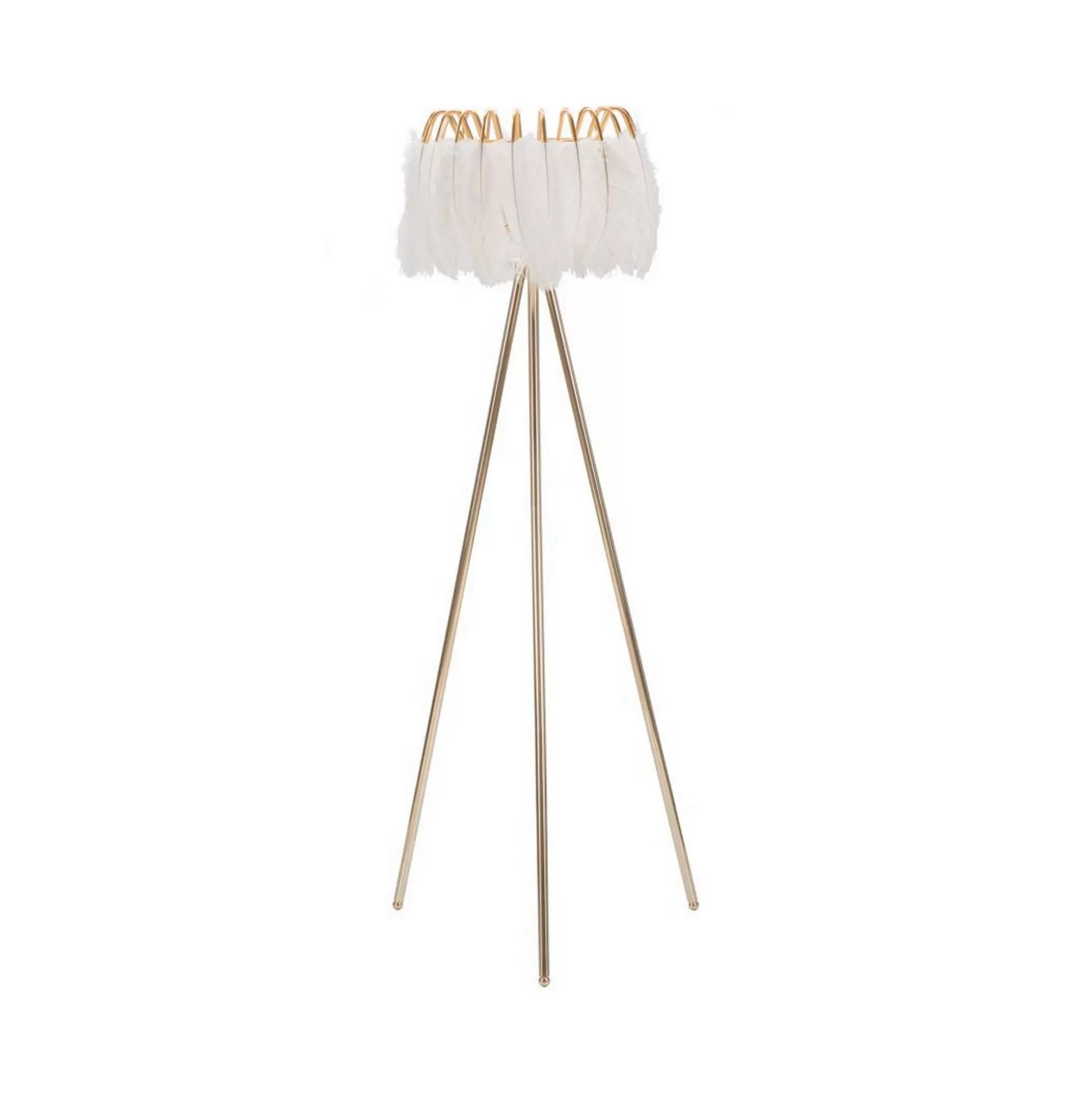Dmora Lampade Da Terra<Lampada da terra Millefleur, 46x46 h147 cm, Bianco e Oro