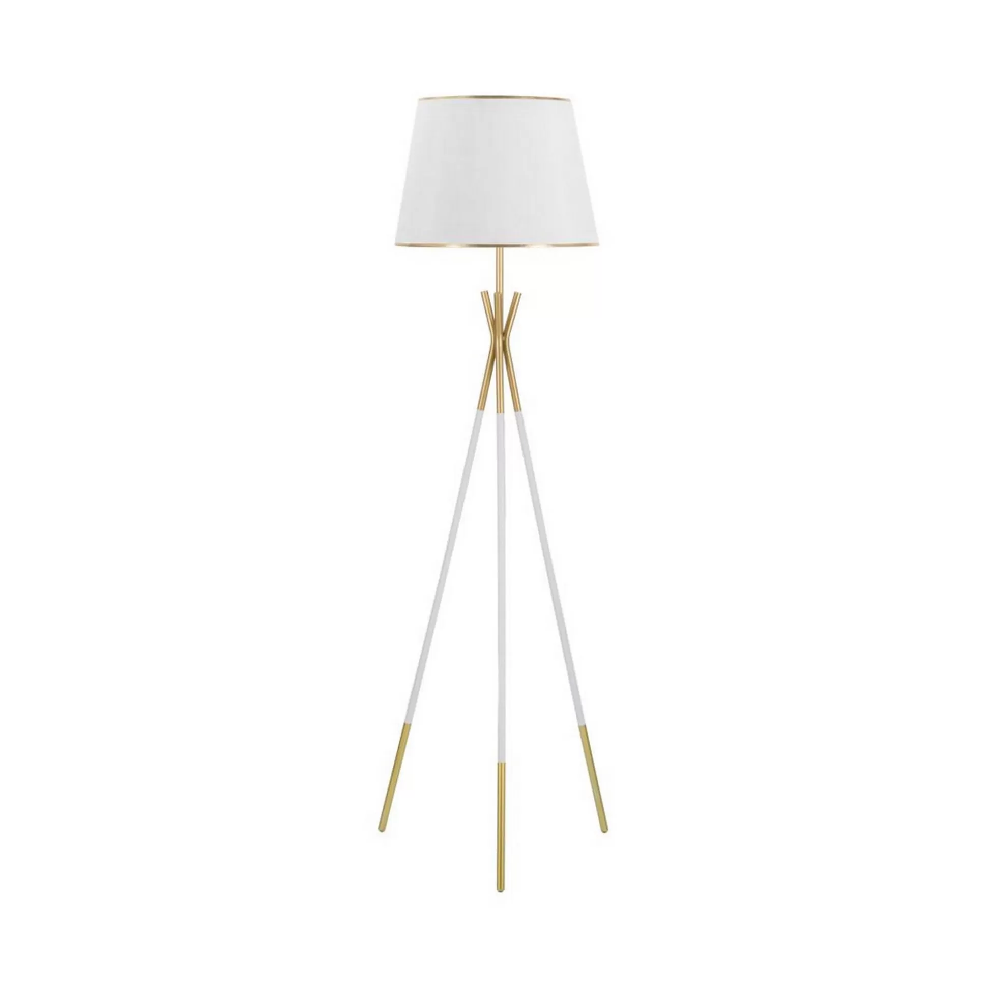 Dmora Lampade Da Terra<Lampada da terra Murales, 61x61 h154 cm, Bianco e Oro