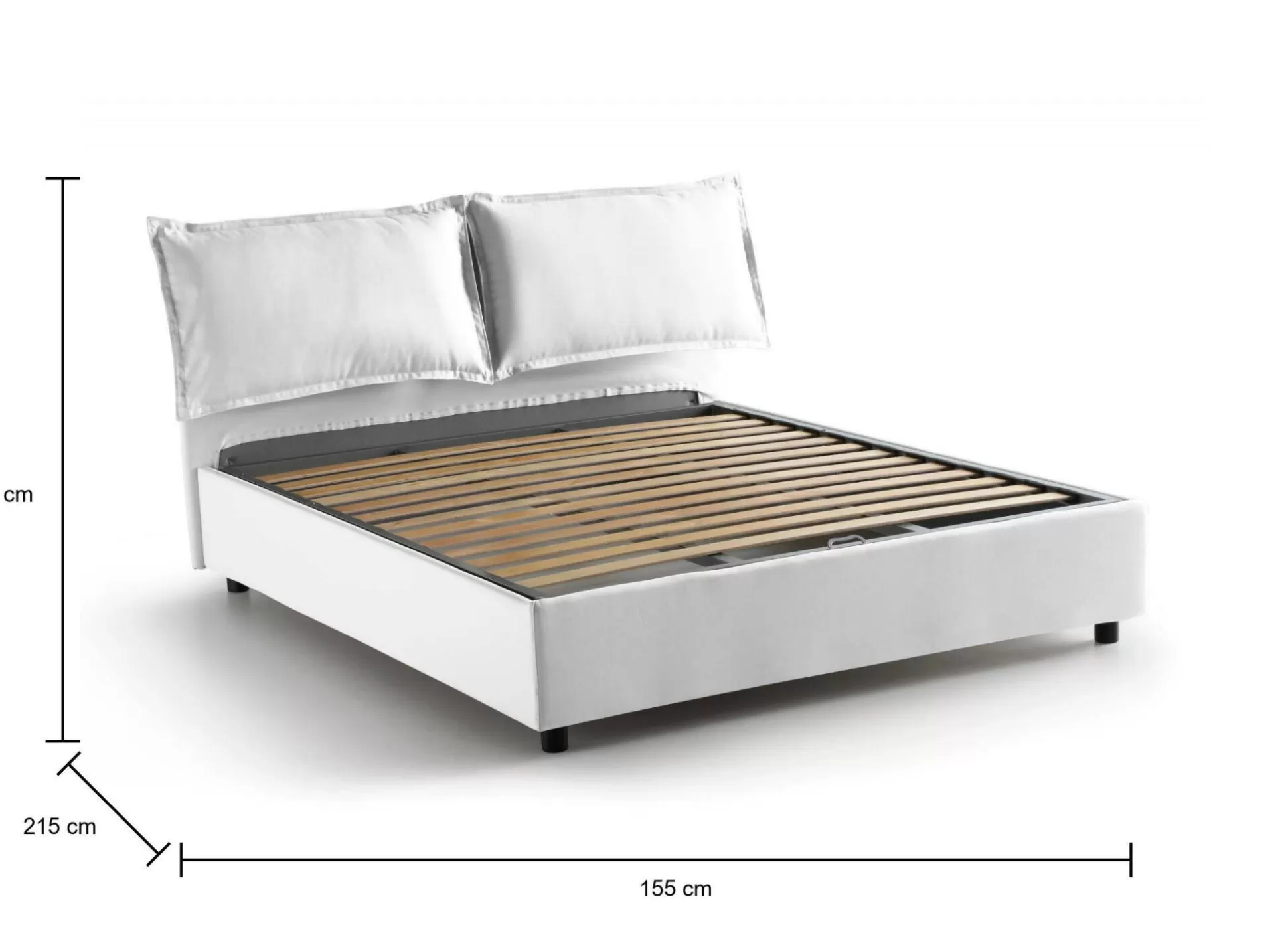 Dmora Letti Alla Francese<Letto alla francese Agalo, adatto per materasso Cm 140x200,