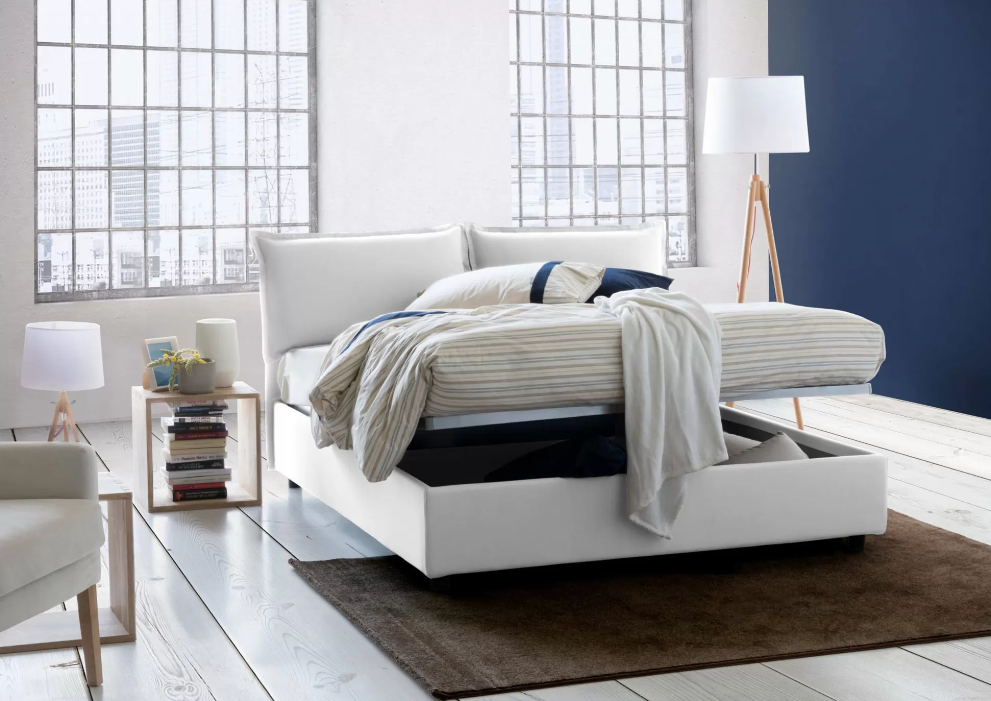 Dmora Letti Alla Francese<Letto alla francese Agalo, adatto per materasso Cm 140x200,