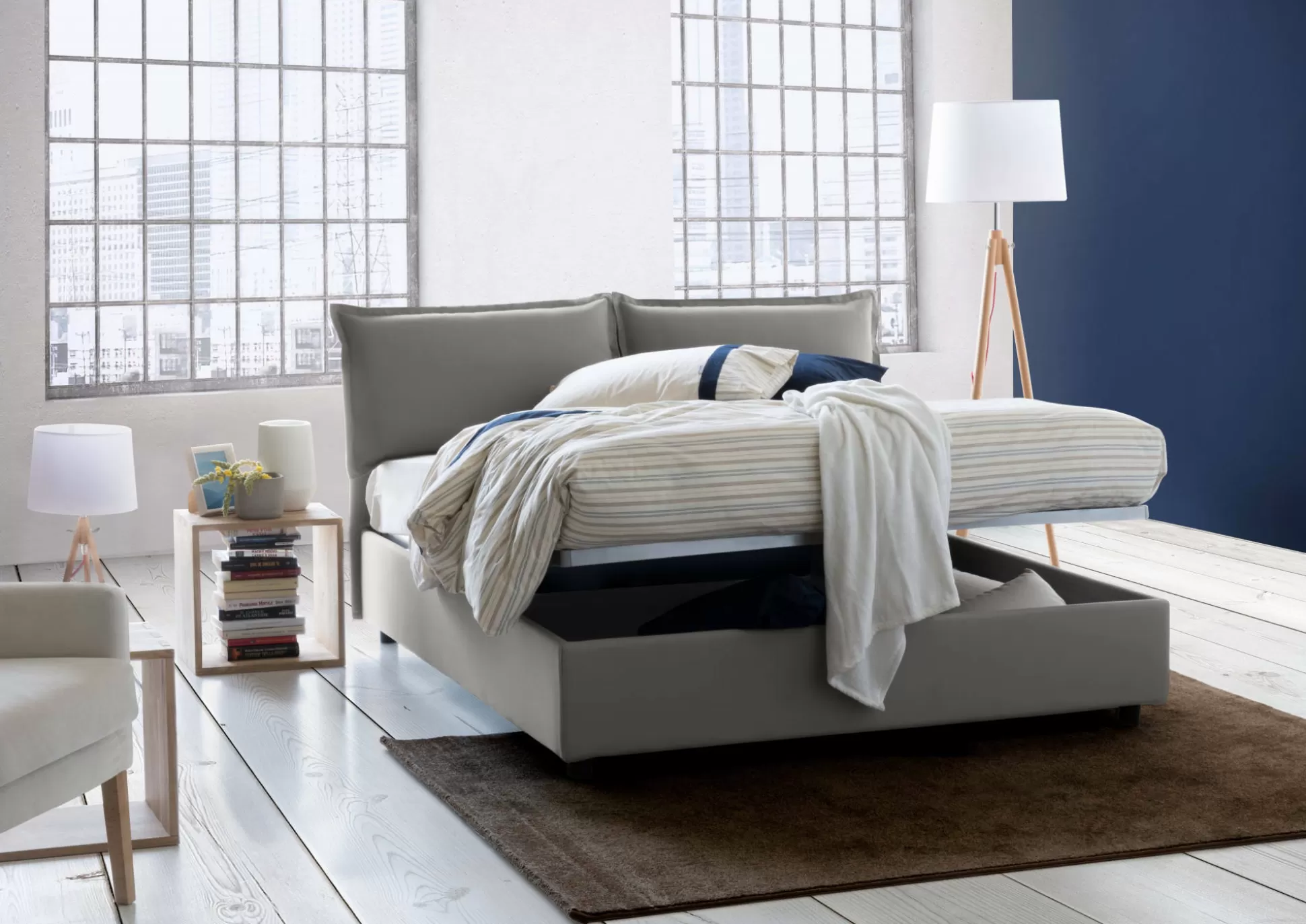 Dmora Letti Alla Francese<Letto alla francese Agalo, adatto per materasso Cm 140x200,