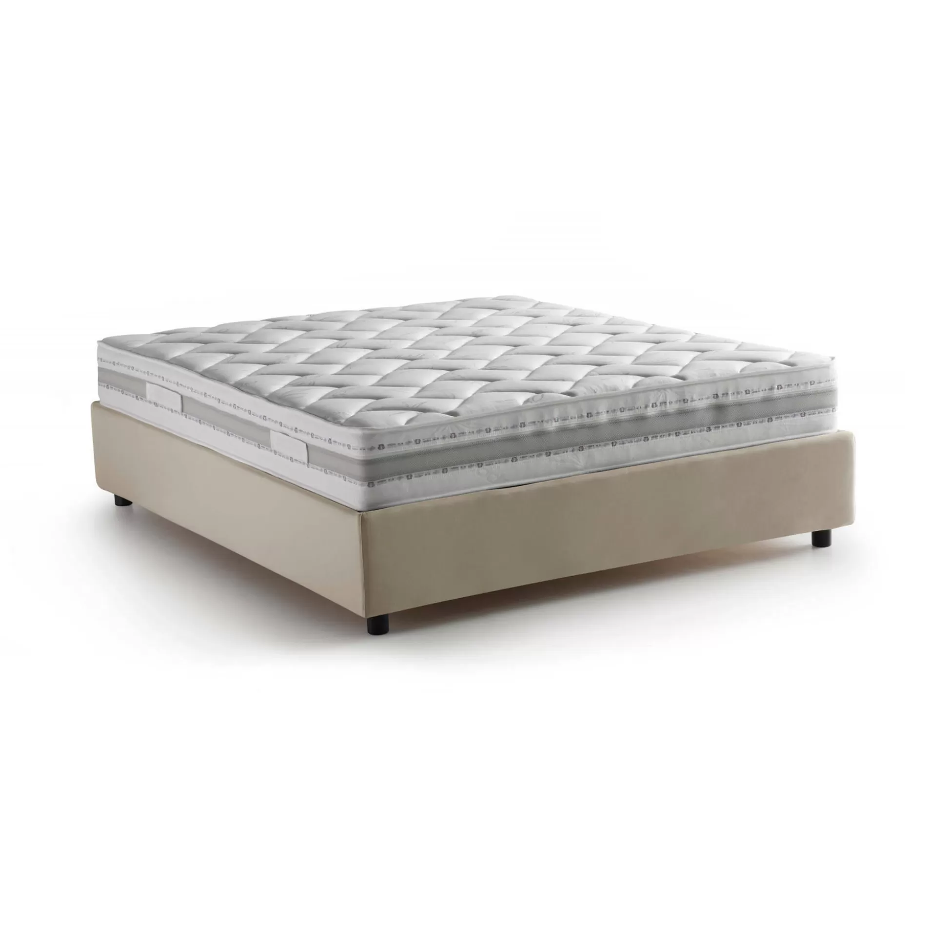 Dmora Letti Alla Francese<Letto alla francese Alaksir, con materasso Cm 140x200 incluso,