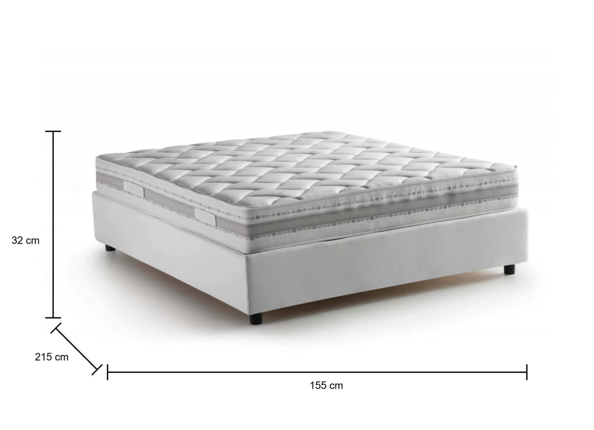 Dmora Letti Alla Francese<Letto alla francese Alaksir, con materasso Cm 140x200 incluso,