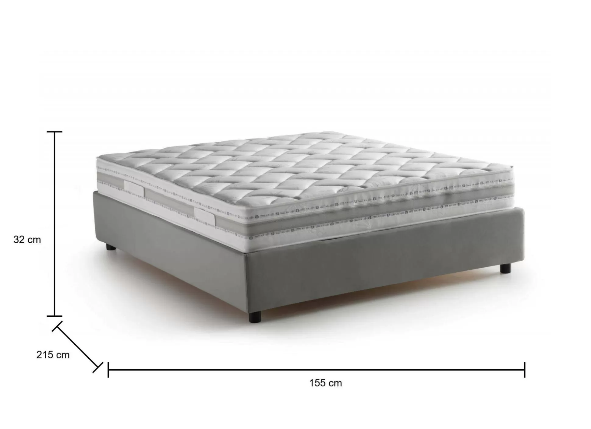 Dmora Letti Alla Francese<Letto alla francese Alaksir, con materasso Cm 140x200 incluso,