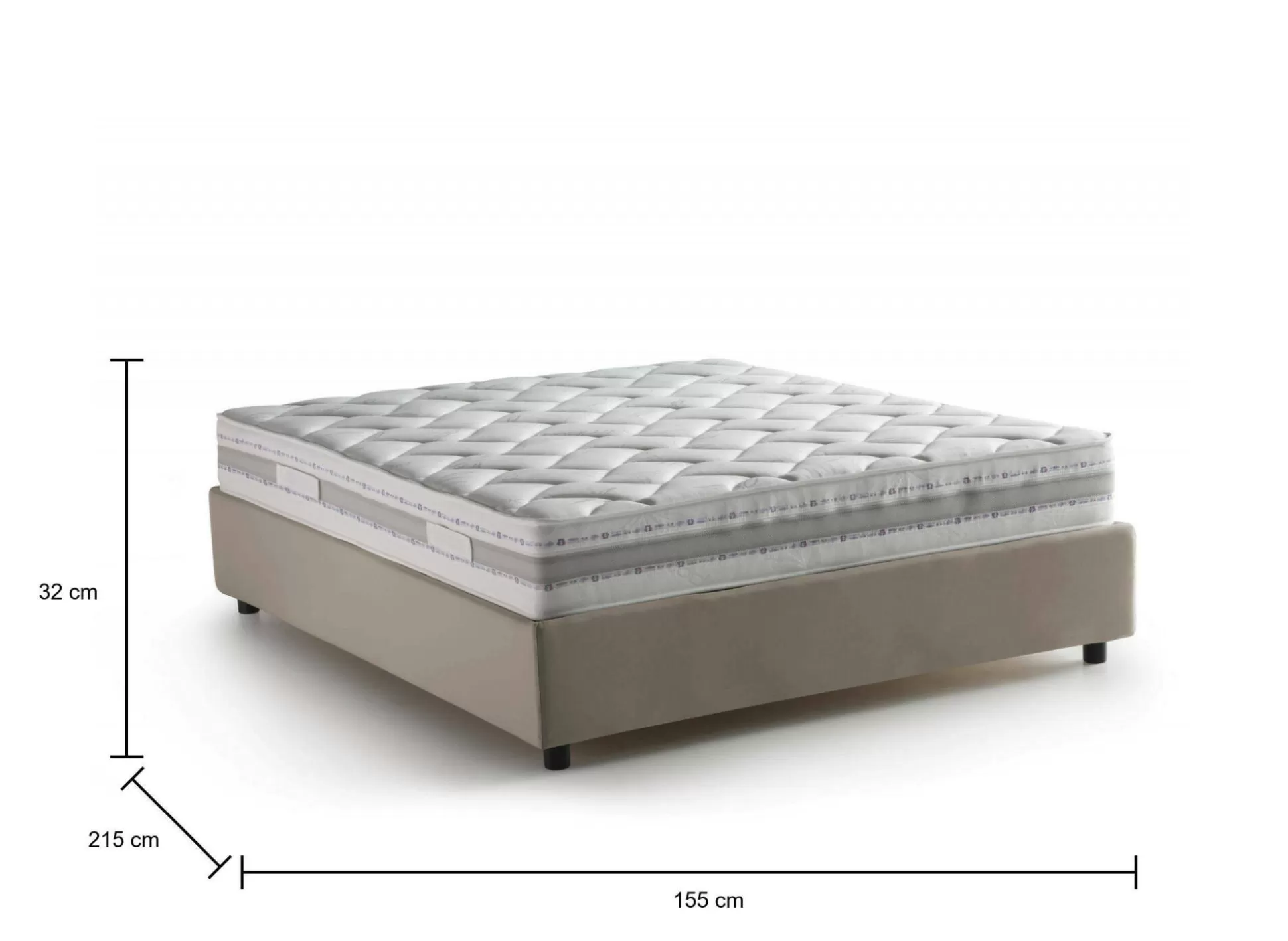 Dmora Letti Alla Francese<Letto alla francese Alaksir, con materasso Cm 140x200 incluso,
