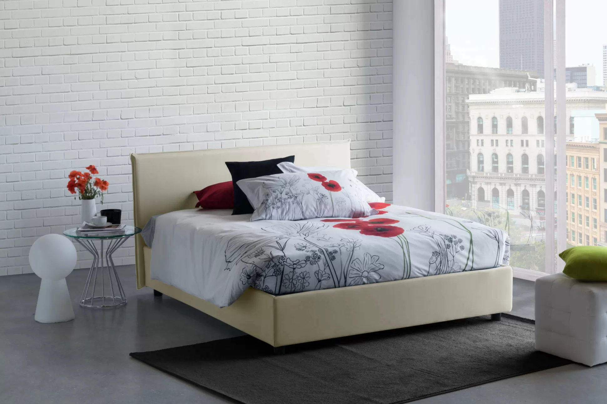 Dmora Letti Alla Francese<Letto alla francese Alion, con materasso Cm 140x190 incluso,