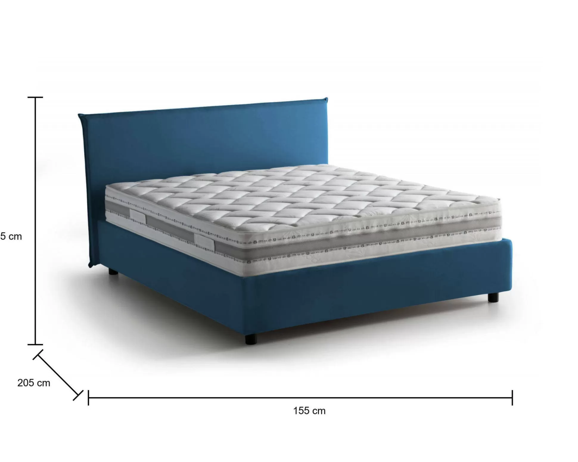 Dmora Letti Alla Francese<Letto alla francese Alion, con materasso Cm 140x190 incluso,