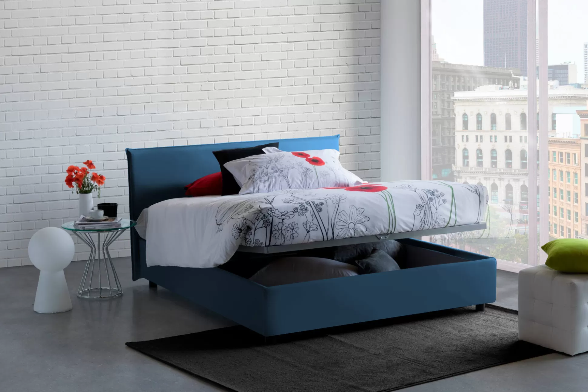 Dmora Letti Alla Francese<Letto alla francese Alion, con materasso Cm 140x190 incluso,