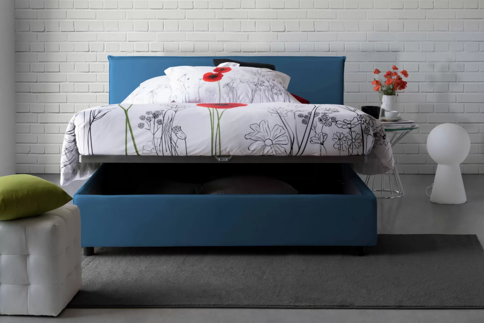 Dmora Letti Alla Francese<Letto alla francese Alion, con materasso Cm 140x190 incluso,