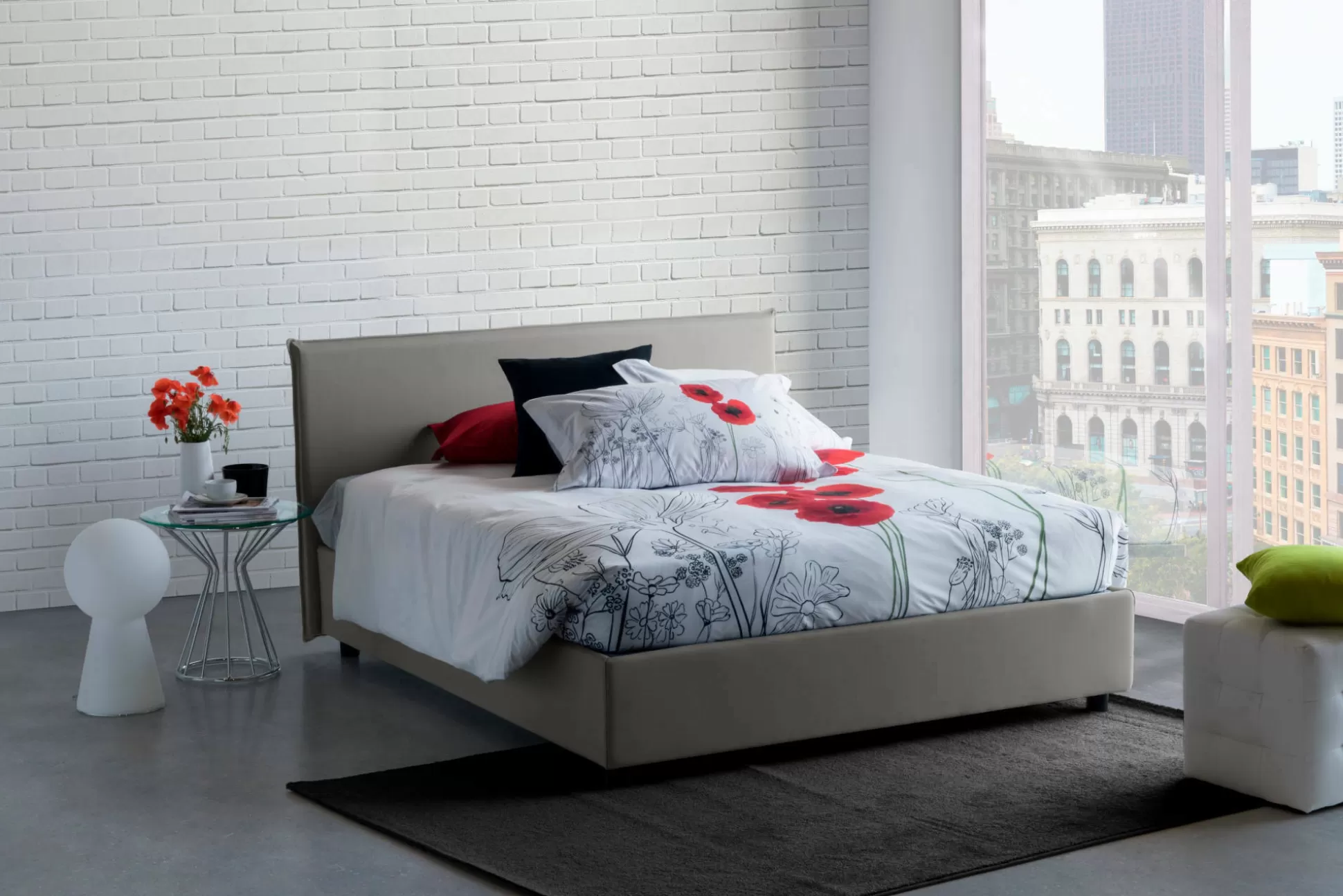 Dmora Letti Alla Francese<Letto alla francese Alion, con materasso Cm 140x190 incluso,