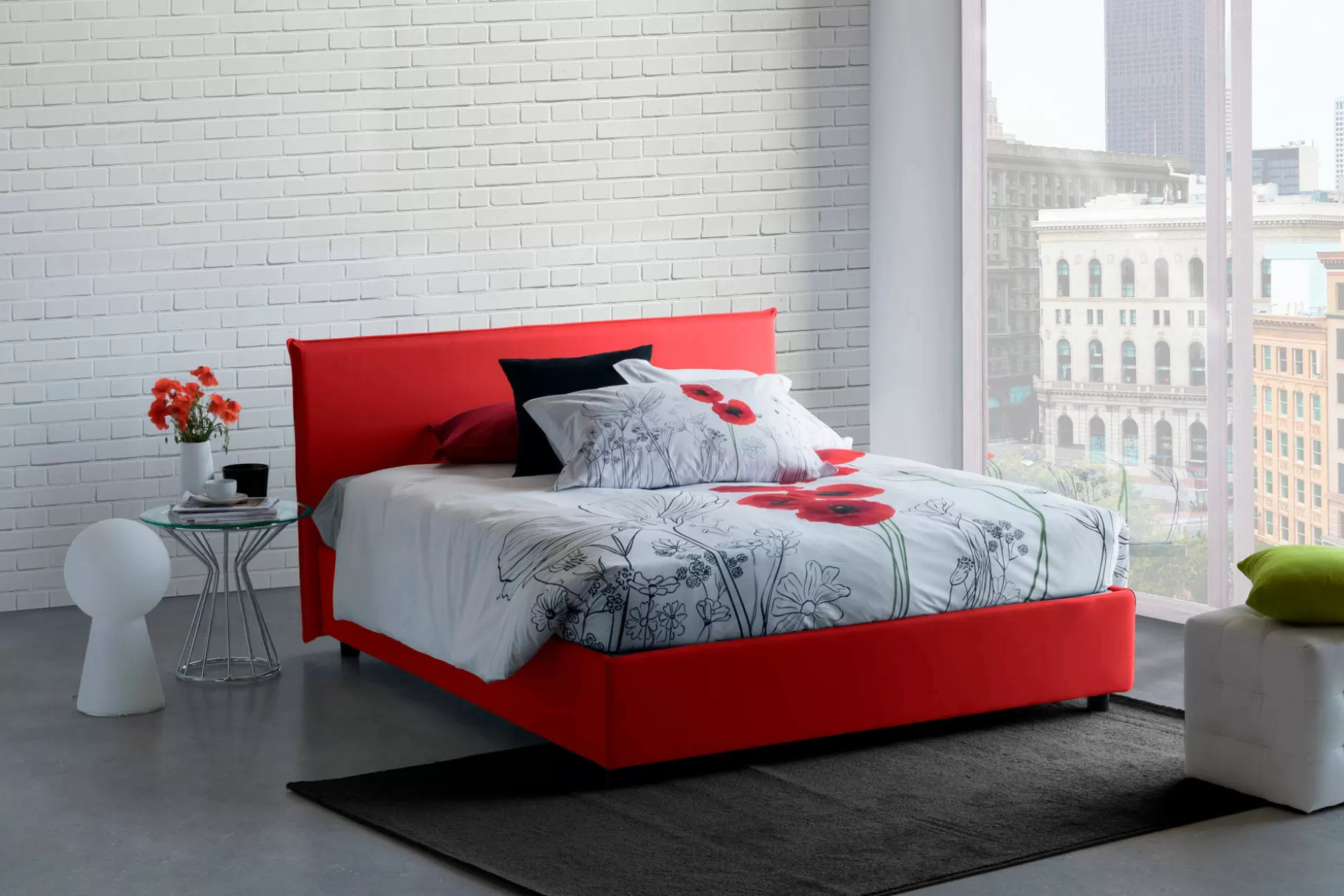 Dmora Letti Alla Francese<Letto alla francese Alion, con materasso Cm 140x190 incluso,