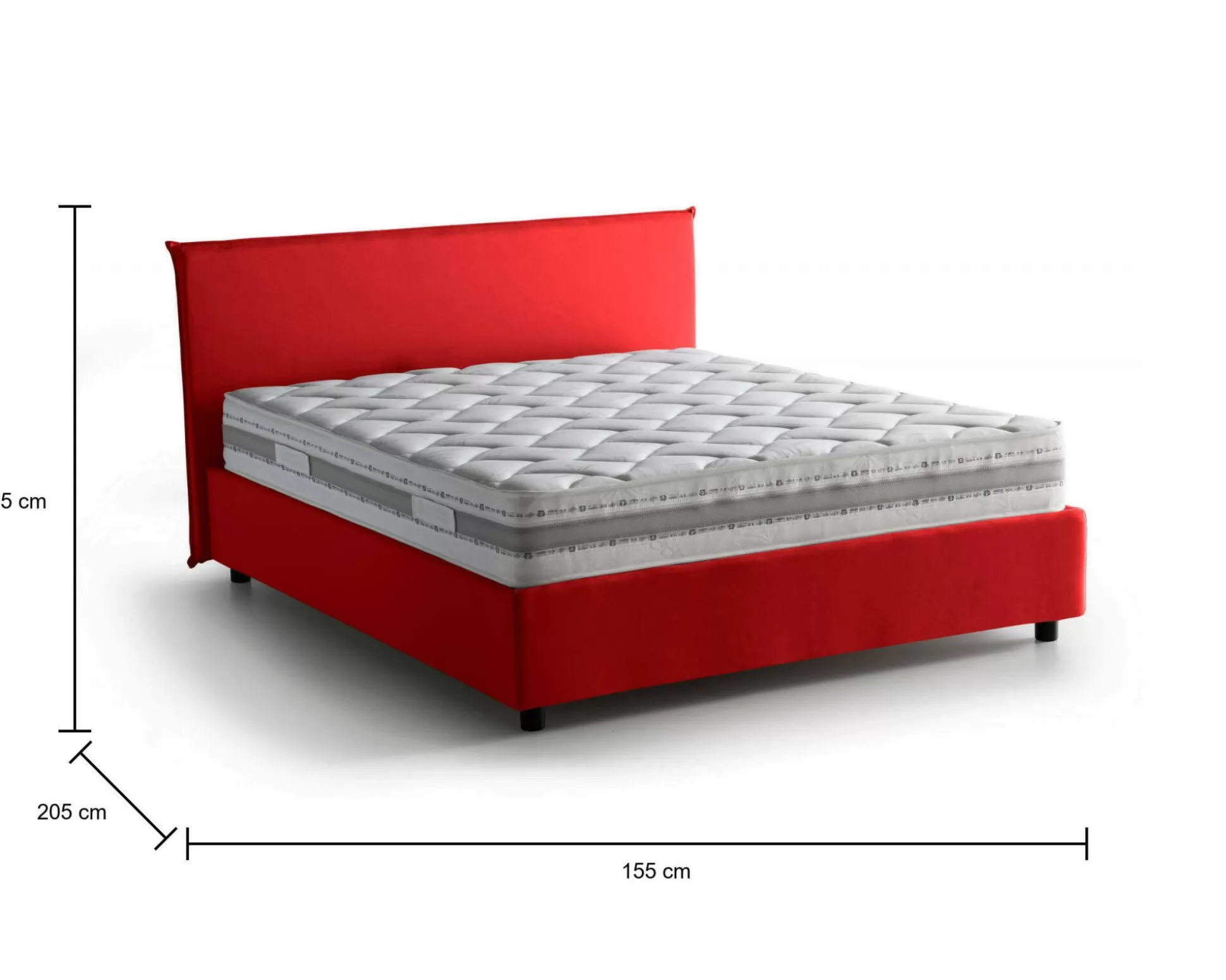 Dmora Letti Alla Francese<Letto alla francese Alion, con materasso Cm 140x190 incluso,