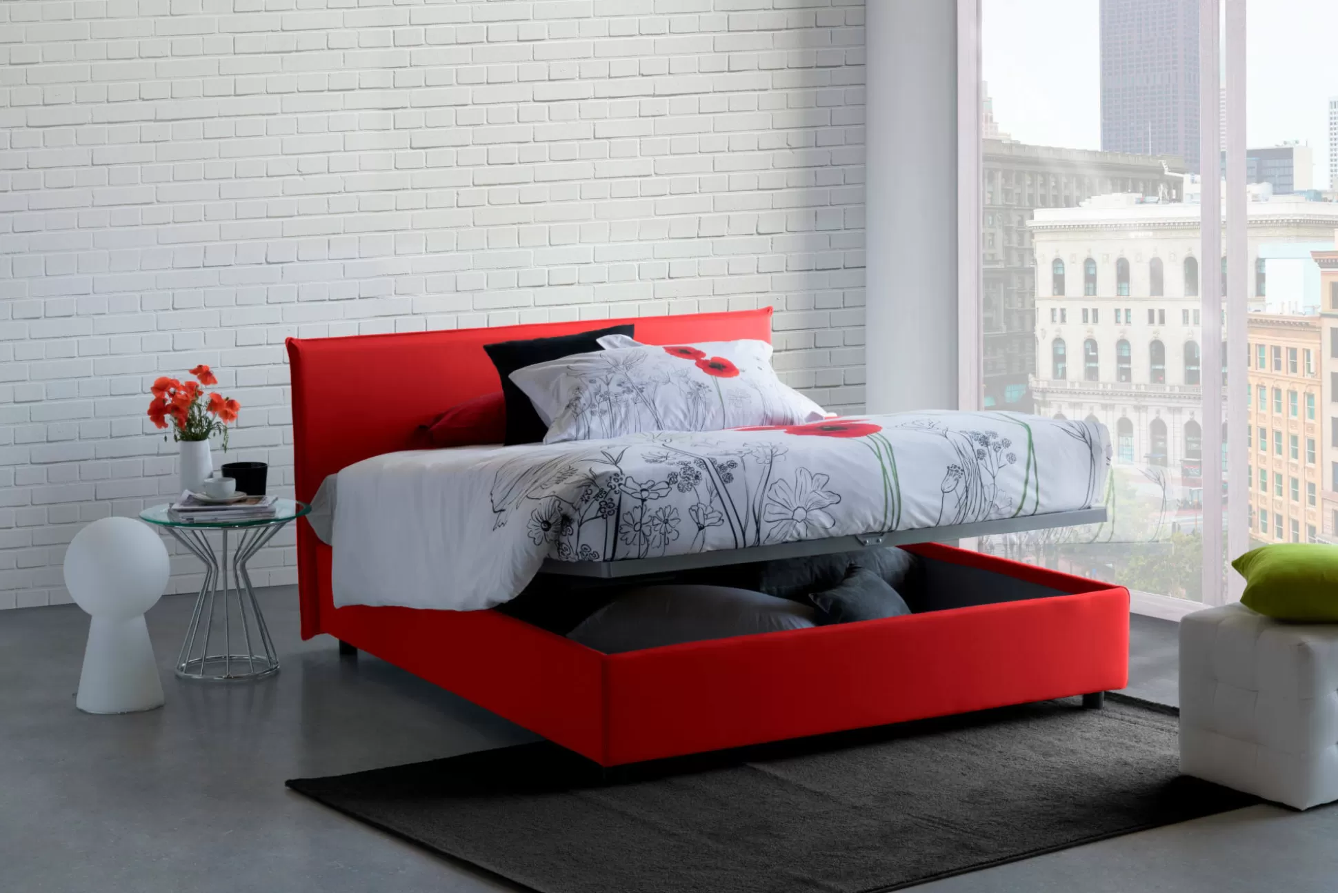 Dmora Letti Alla Francese<Letto alla francese Alion, con materasso Cm 140x190 incluso,