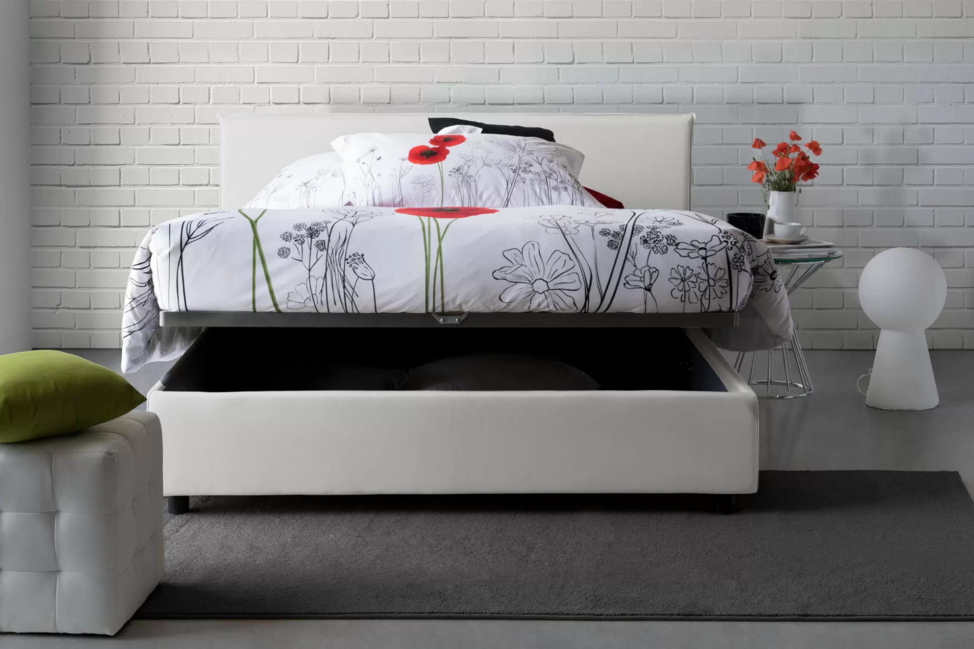 Dmora Letti Alla Francese<Letto alla francese Alvacus, adatto per materasso Cm 140x200,