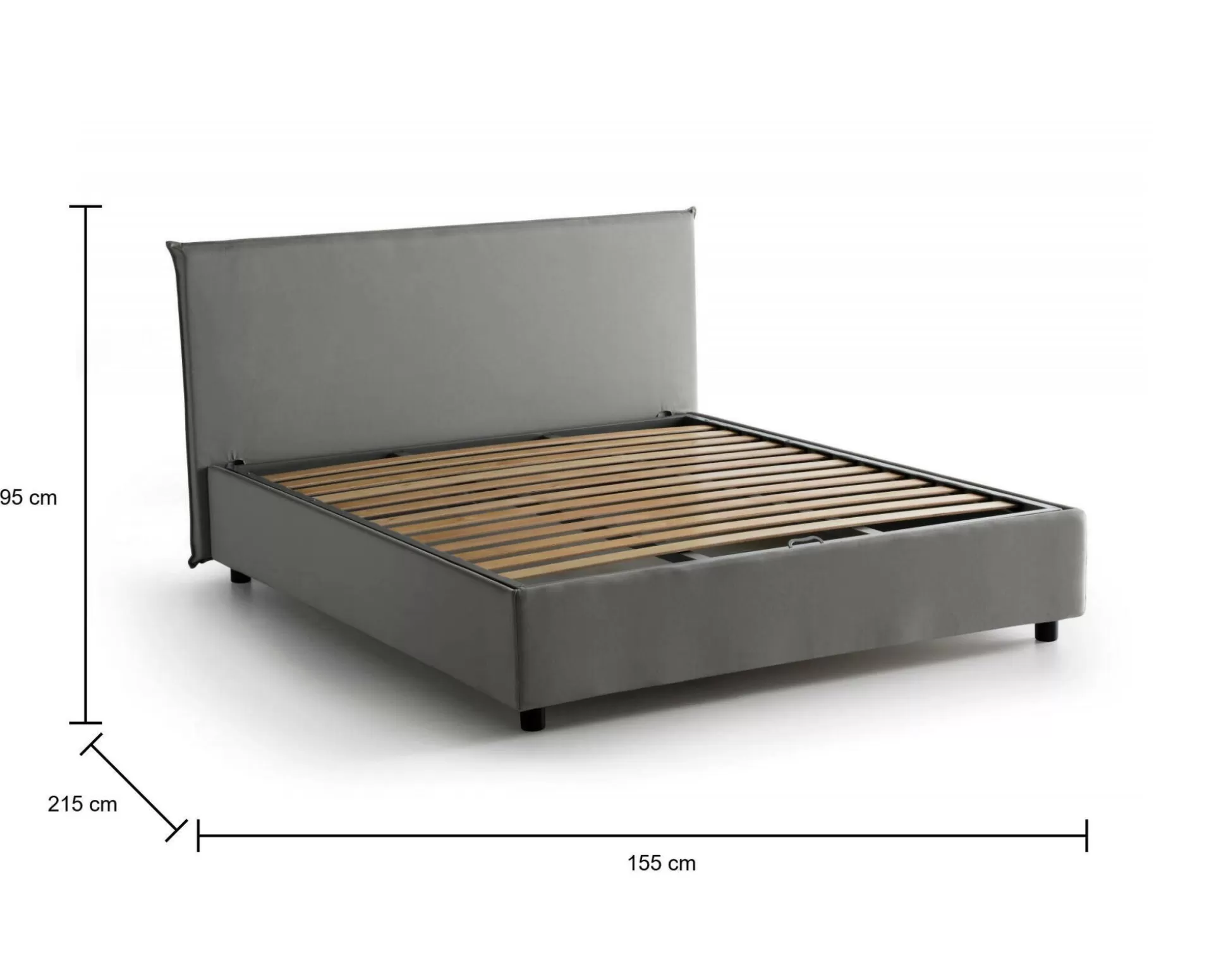 Dmora Letti Alla Francese<Letto alla francese Alvacus, adatto per materasso Cm 140x200,