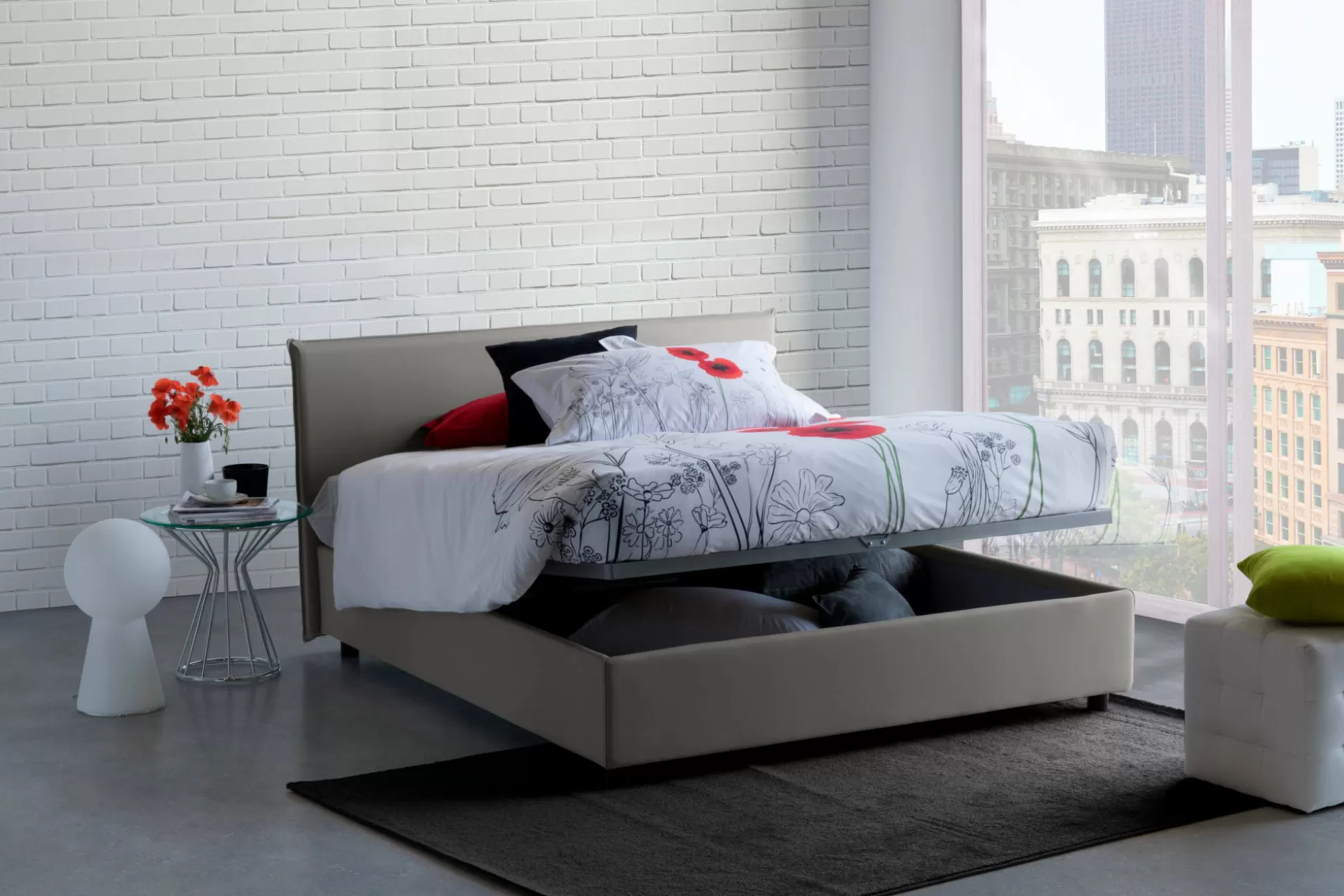 Dmora Letti Alla Francese<Letto alla francese Alvacus, adatto per materasso Cm 140x200,