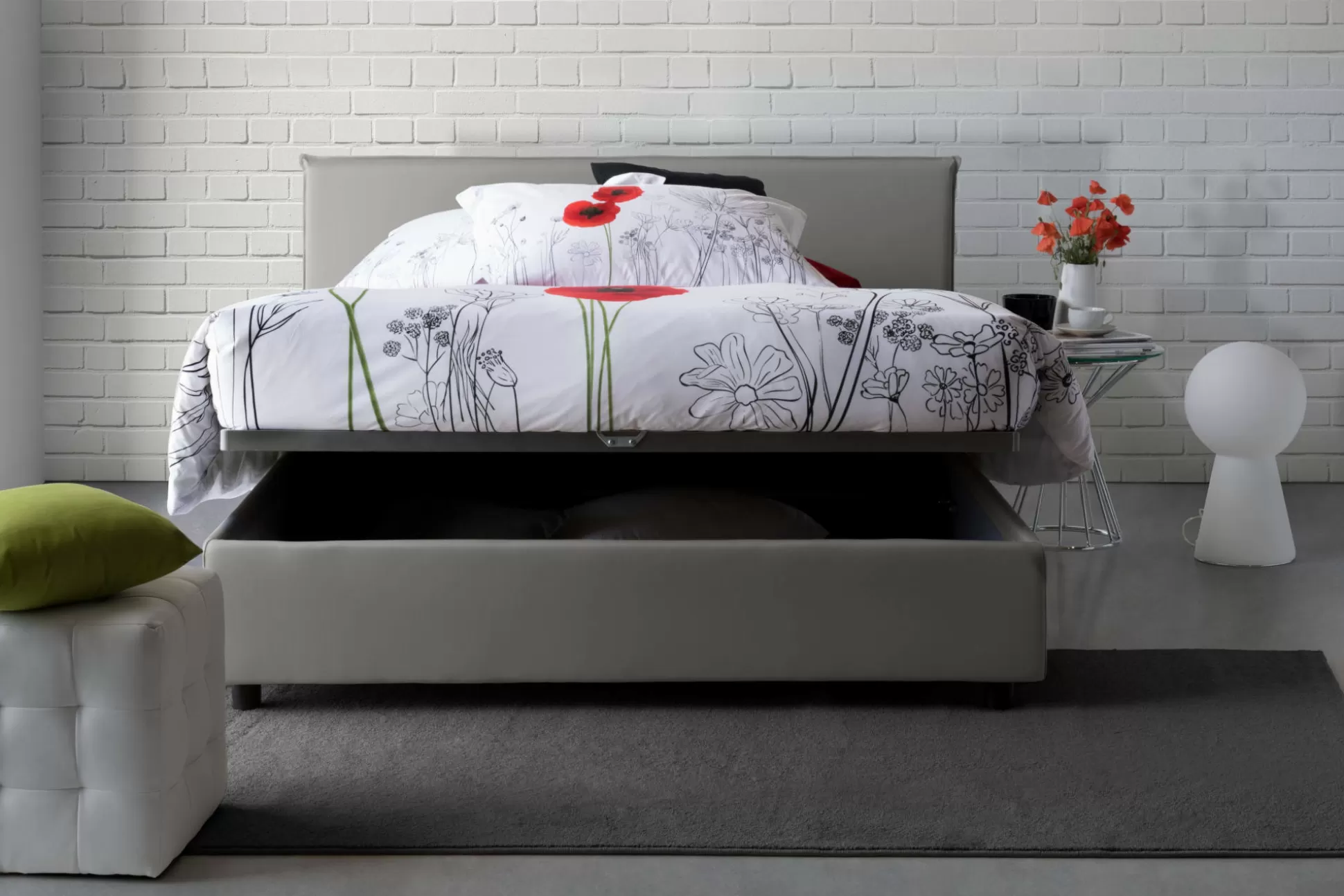 Dmora Letti Alla Francese<Letto alla francese Alvacus, adatto per materasso Cm 140x200,