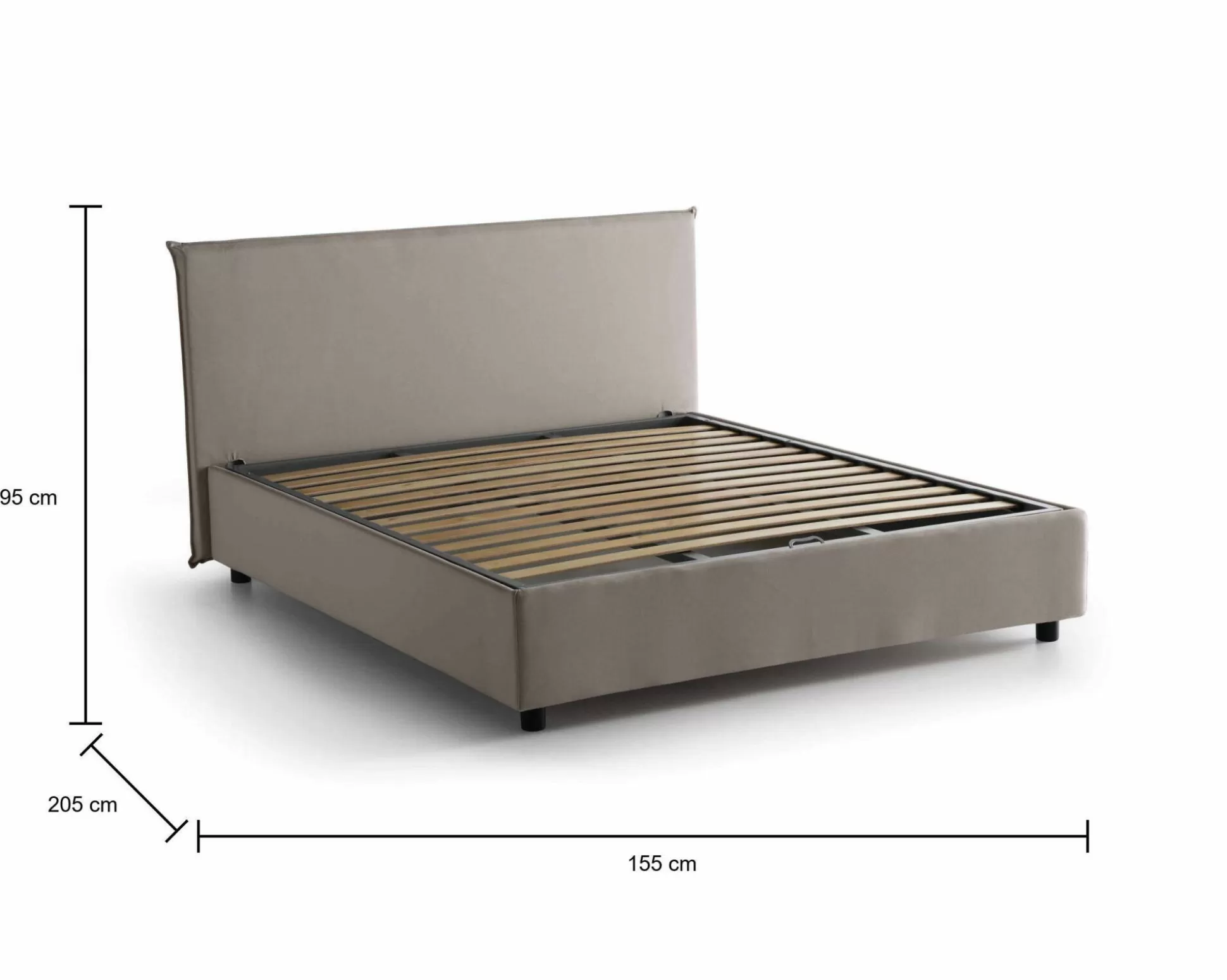 Dmora Letti Alla Francese<Letto alla francese Angelic, adatto per materasso Cm 140x190,