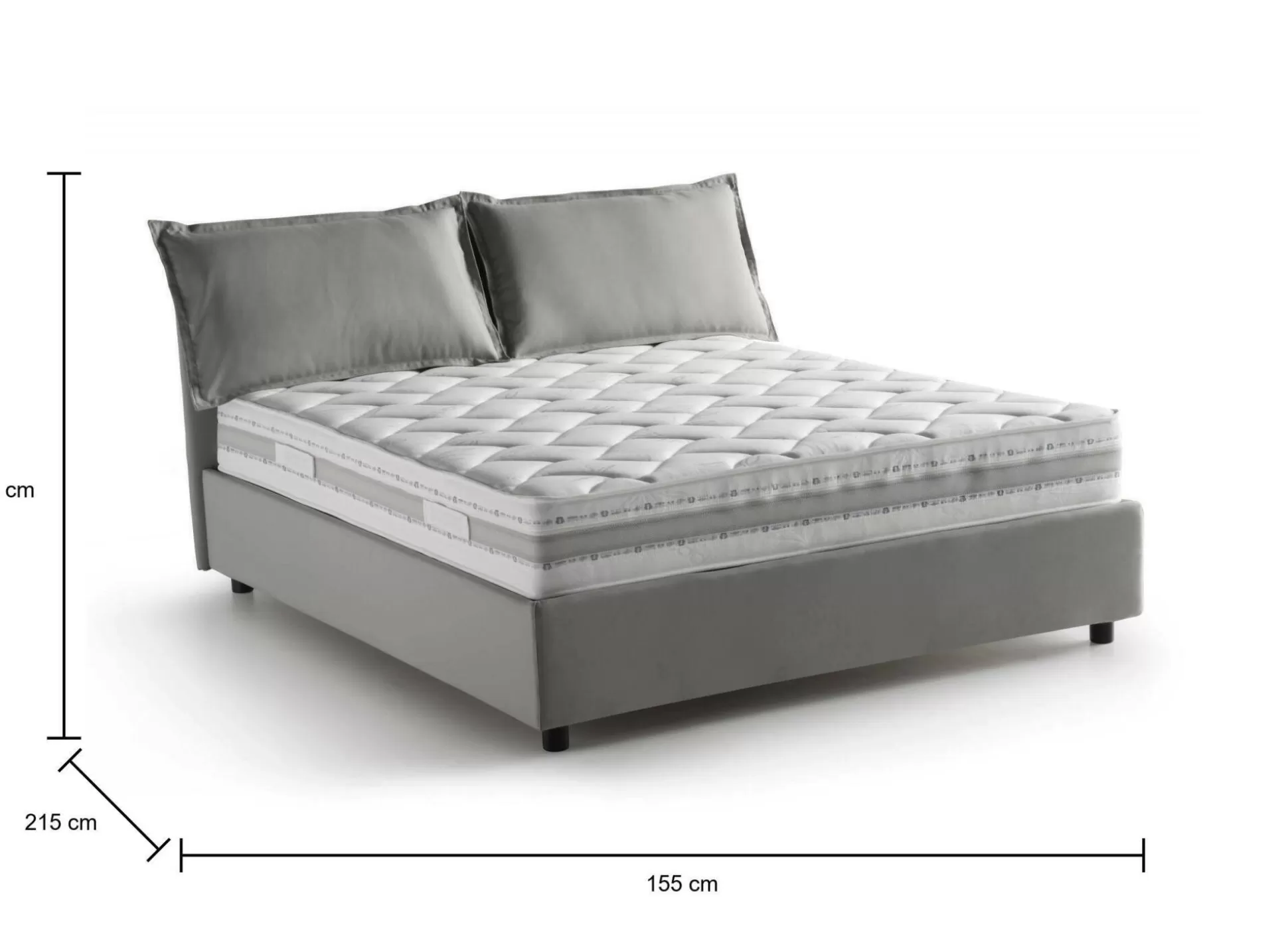 Dmora Letti Alla Francese<Letto alla francese Annica, con materasso Cm 140x200 incluso,