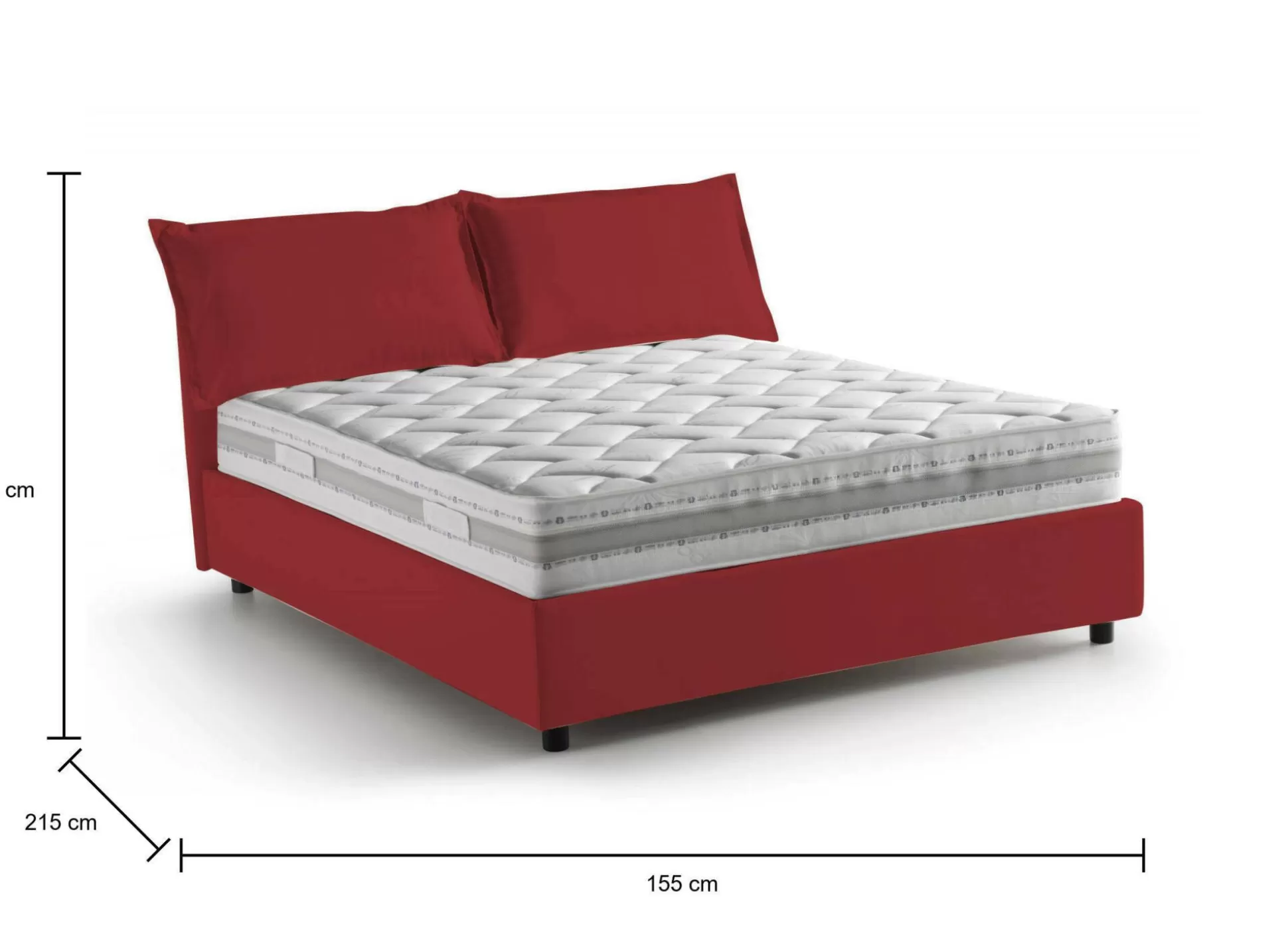 Dmora Letti Alla Francese<Letto alla francese Annica, con materasso Cm 140x200 incluso,