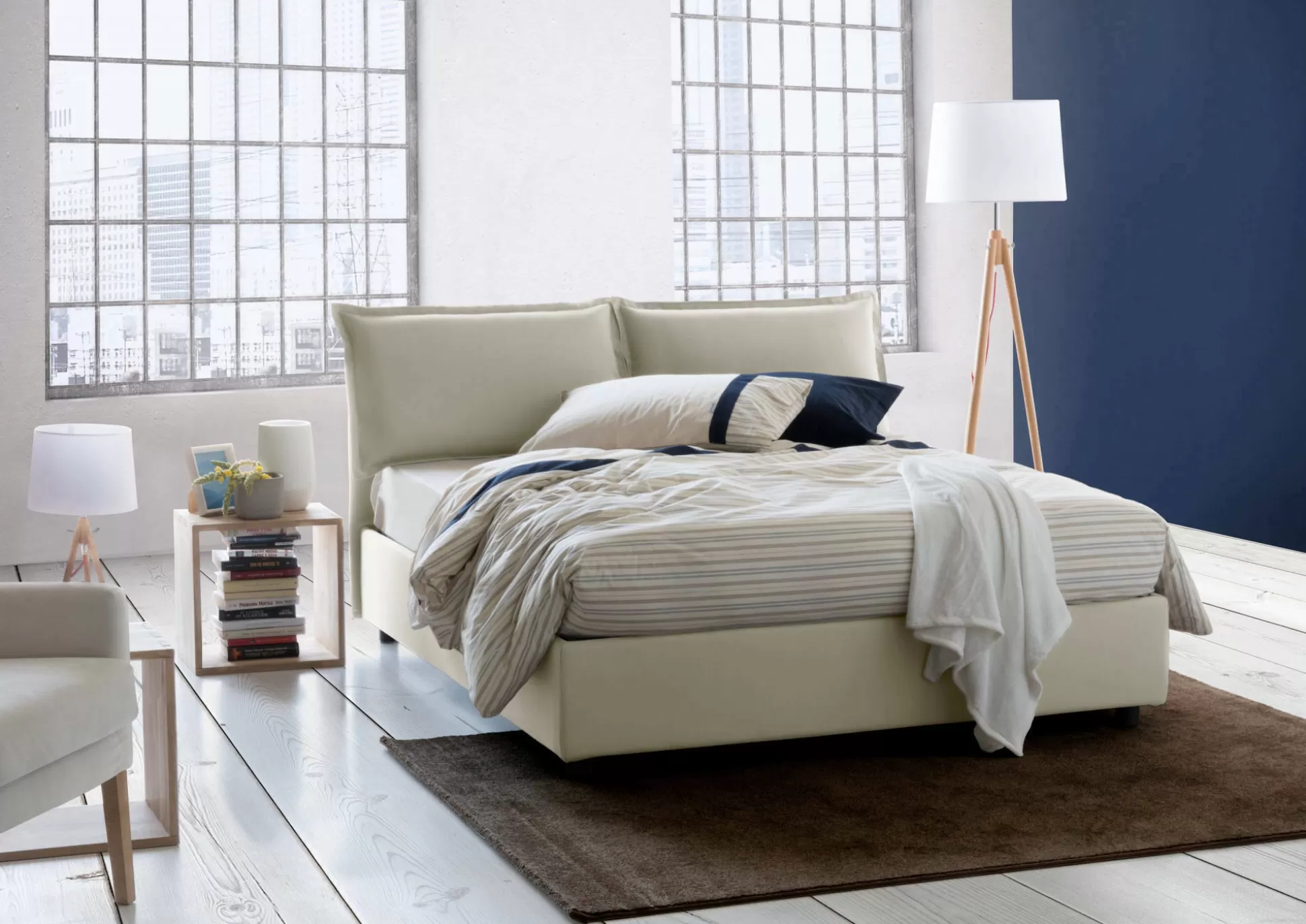 Dmora Letti Alla Francese<Letto alla francese Arden, con materasso Cm 140x190 incluso,