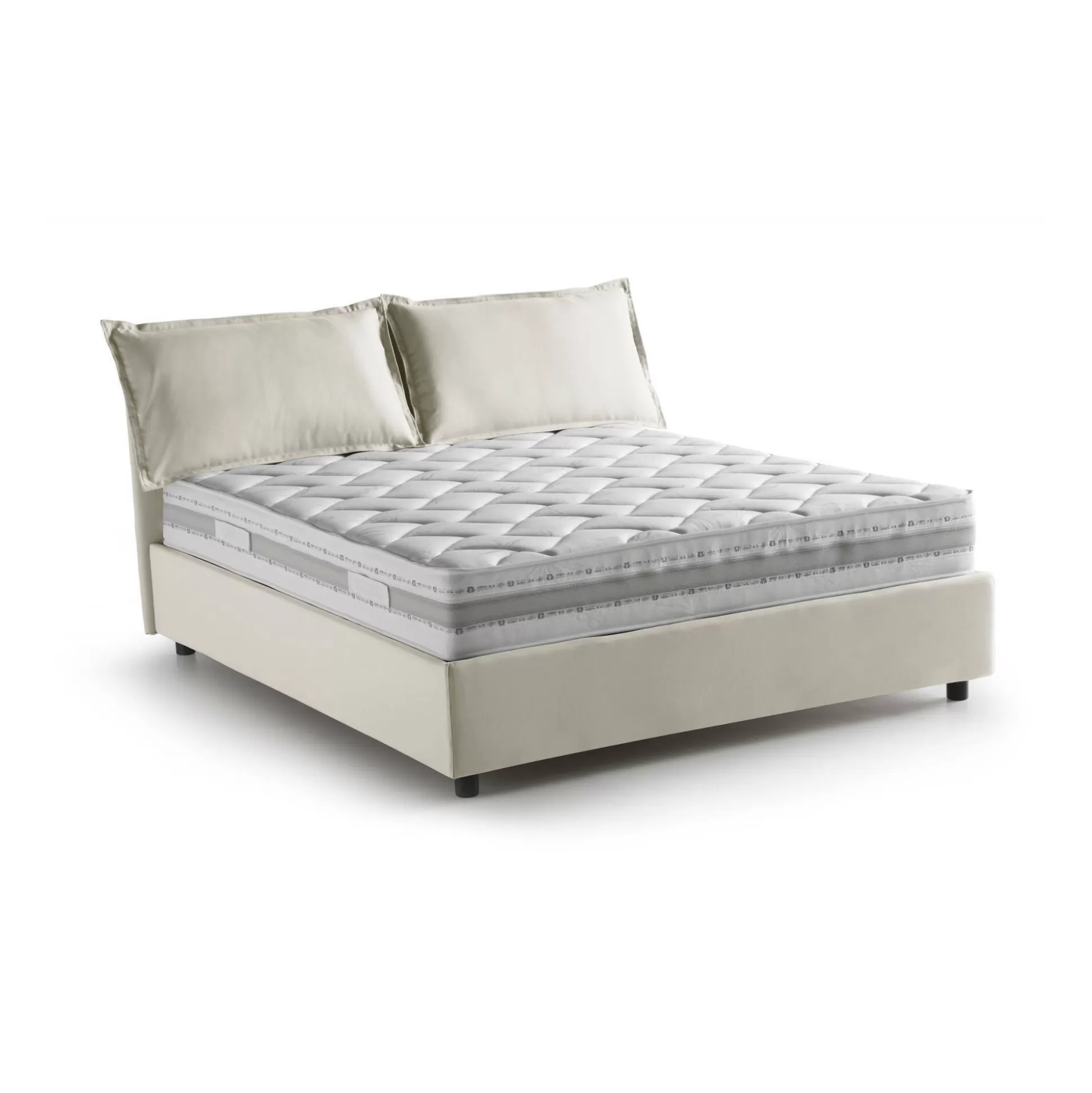 Dmora Letti Alla Francese<Letto alla francese Arden, con materasso Cm 140x190 incluso,