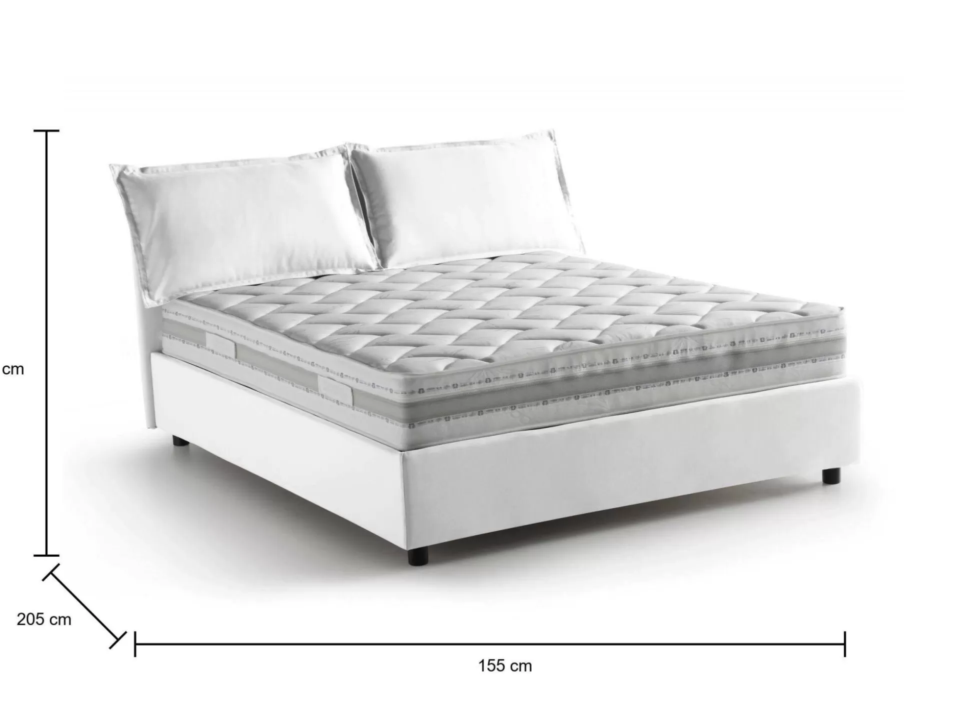 Dmora Letti Alla Francese<Letto alla francese Arden, con materasso Cm 140x190 incluso,
