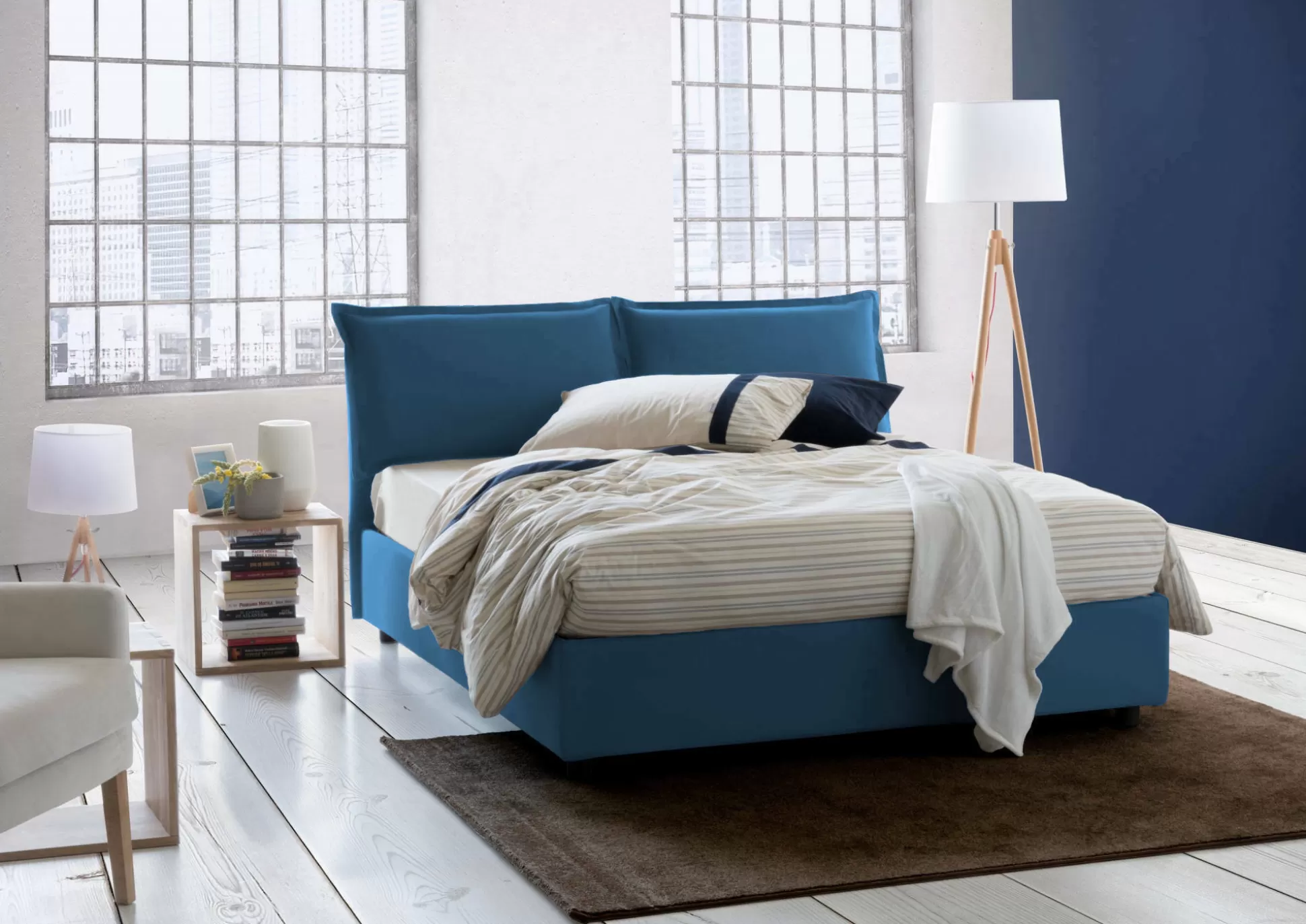 Dmora Letti Alla Francese<Letto alla francese Arden, con materasso Cm 140x190 incluso,
