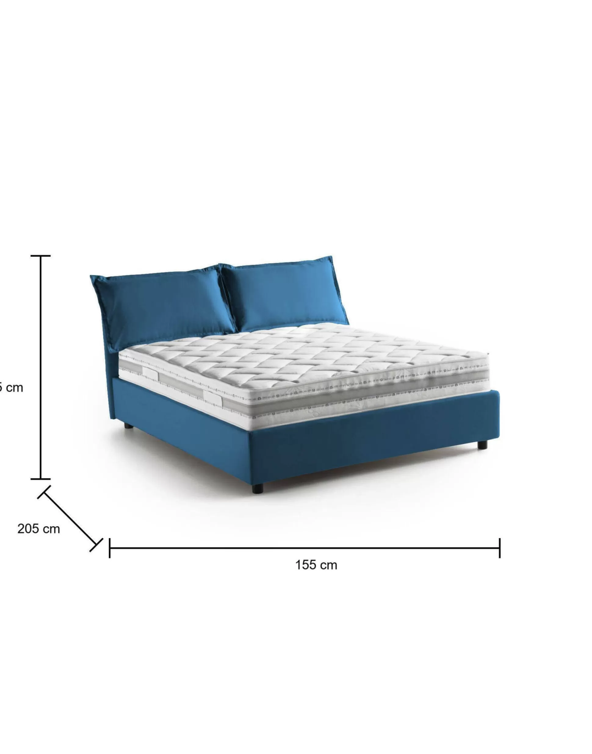 Dmora Letti Alla Francese<Letto alla francese Arden, con materasso Cm 140x190 incluso,