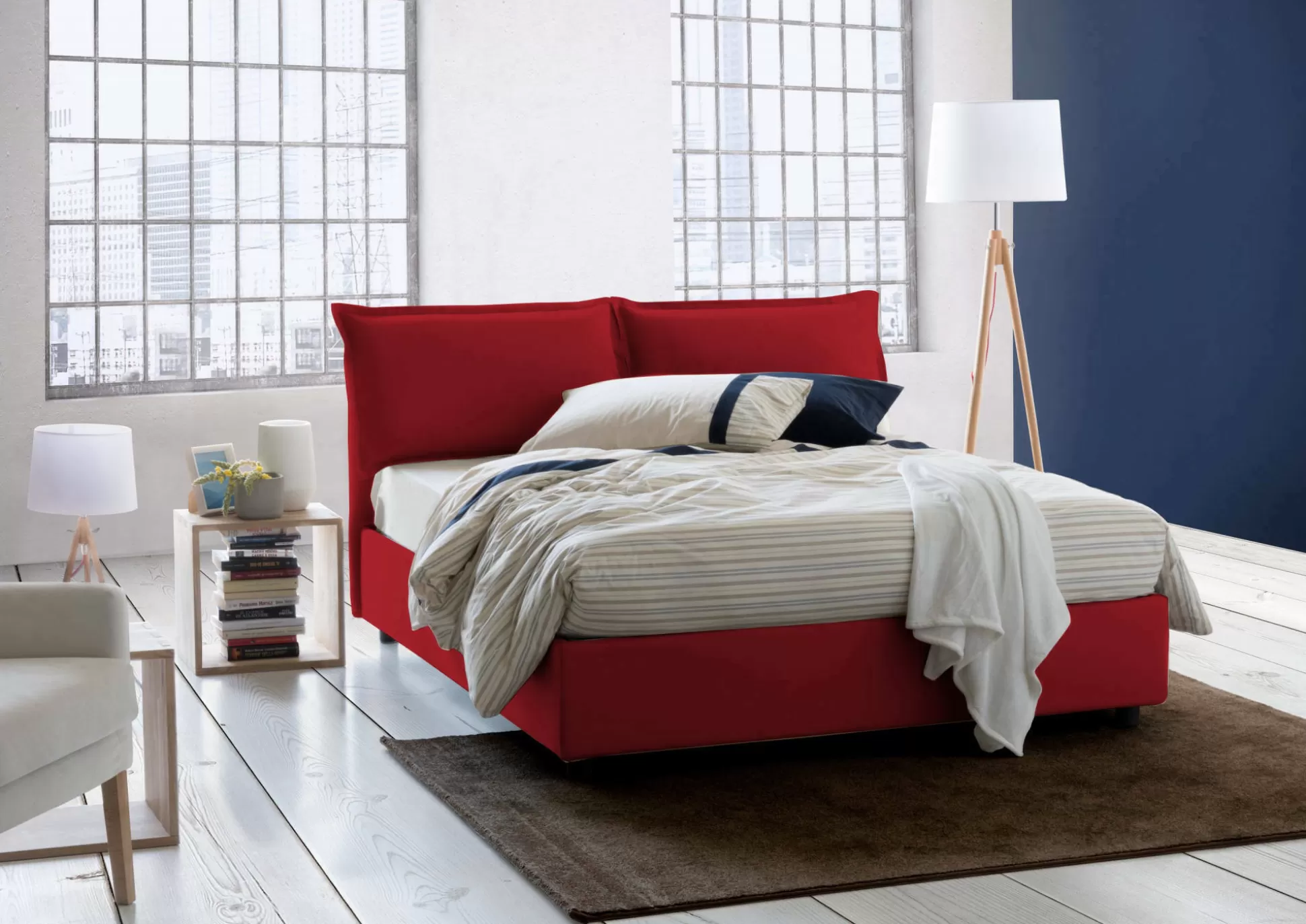 Dmora Letti Alla Francese<Letto alla francese Arden, con materasso Cm 140x190 incluso,