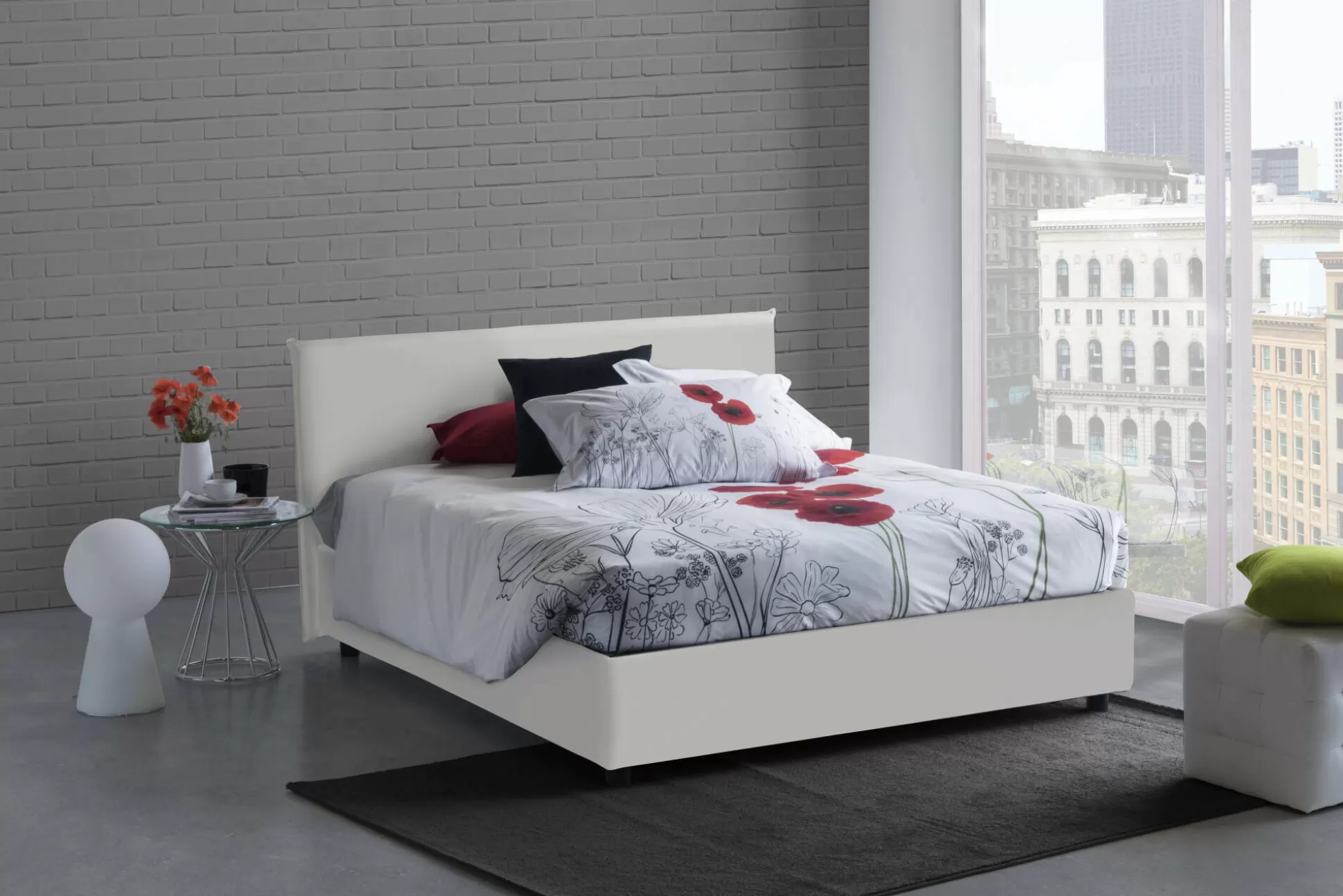 Dmora Letti Alla Francese<Letto alla francese Argain, con materasso Cm 140x190 incluso,