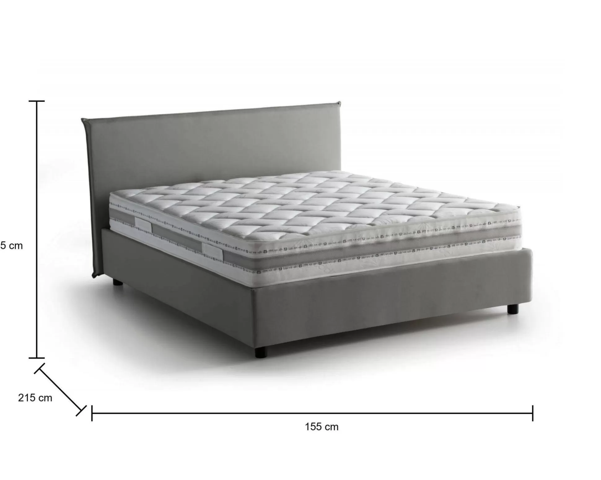 Dmora Letti Alla Francese<Letto alla francese Aros, con materasso Cm 140x200 incluso,