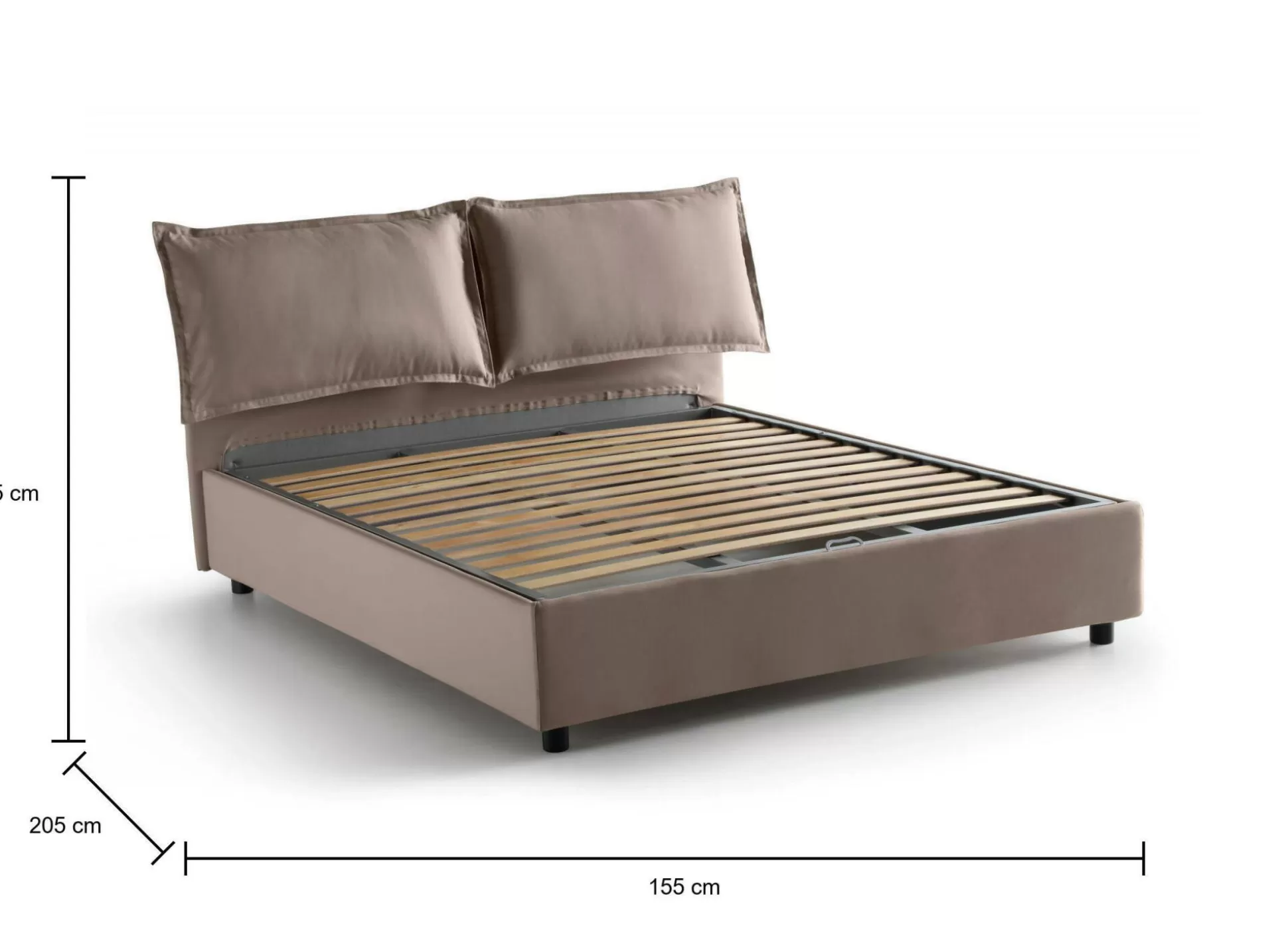 Dmora Letti Alla Francese<Letto alla francese Askari, adatto per materasso Cm 140x190,