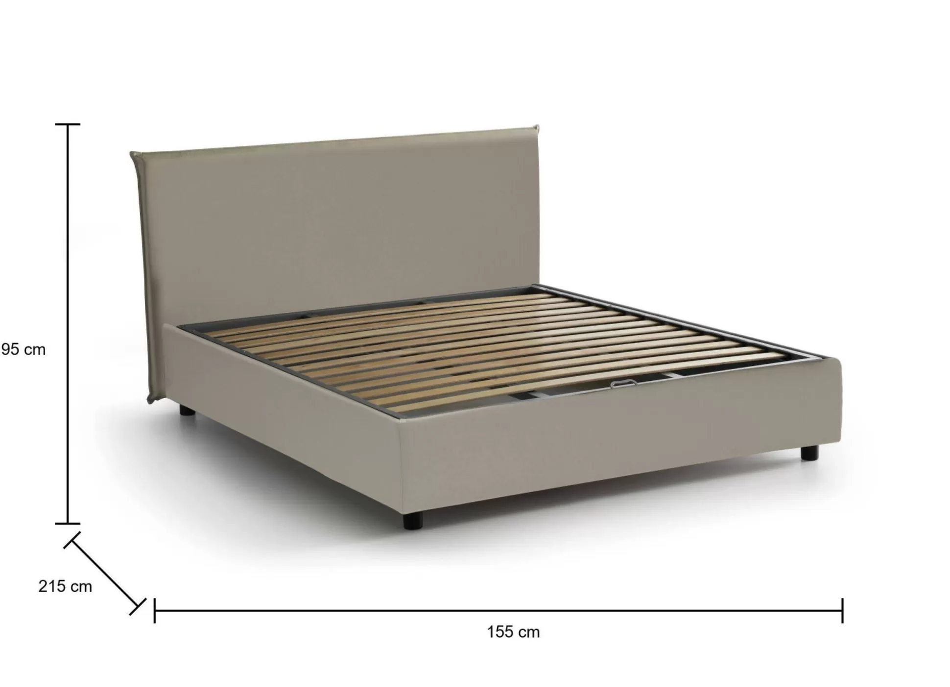 Dmora Letti Alla Francese<Letto alla francese Augustus, adatto per materasso Cm 140x200,