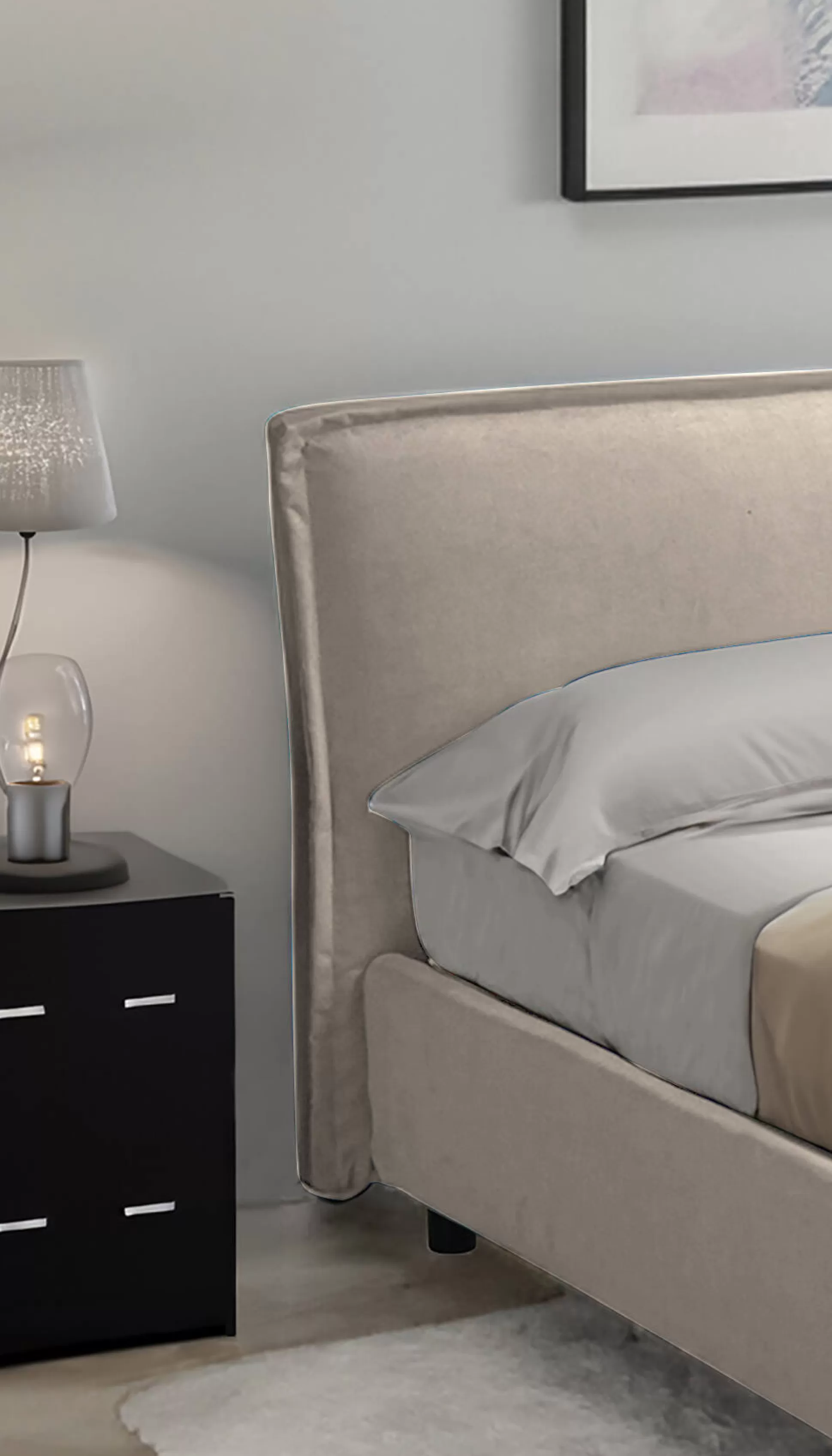 Dmora Letti Alla Francese<Letto alla francese Broni, Con materasso Cm 120x190 incluso,