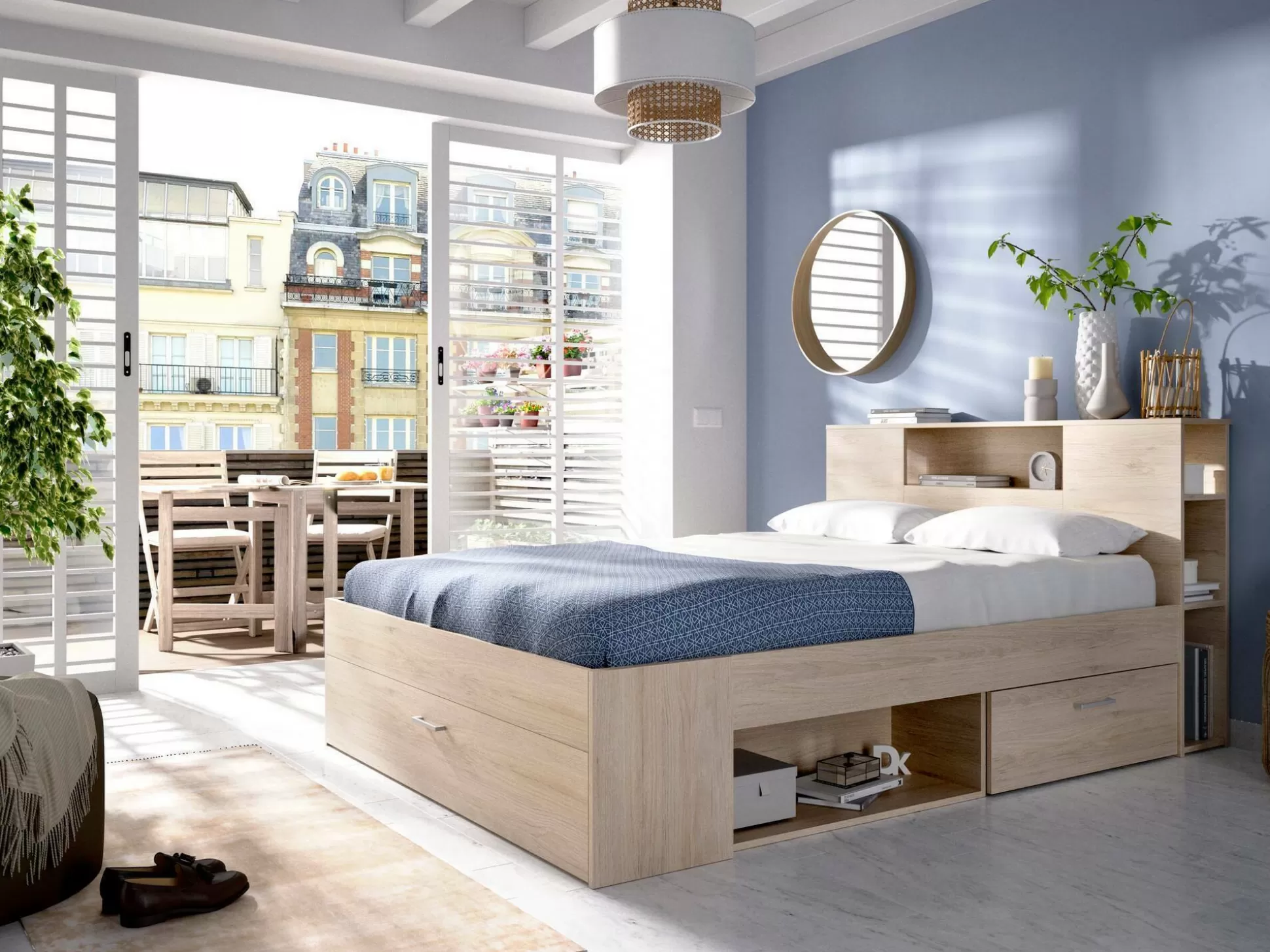 Dmora Letti Alla Francese<Letto alla francese Conching, 150x219 h95 cm,
