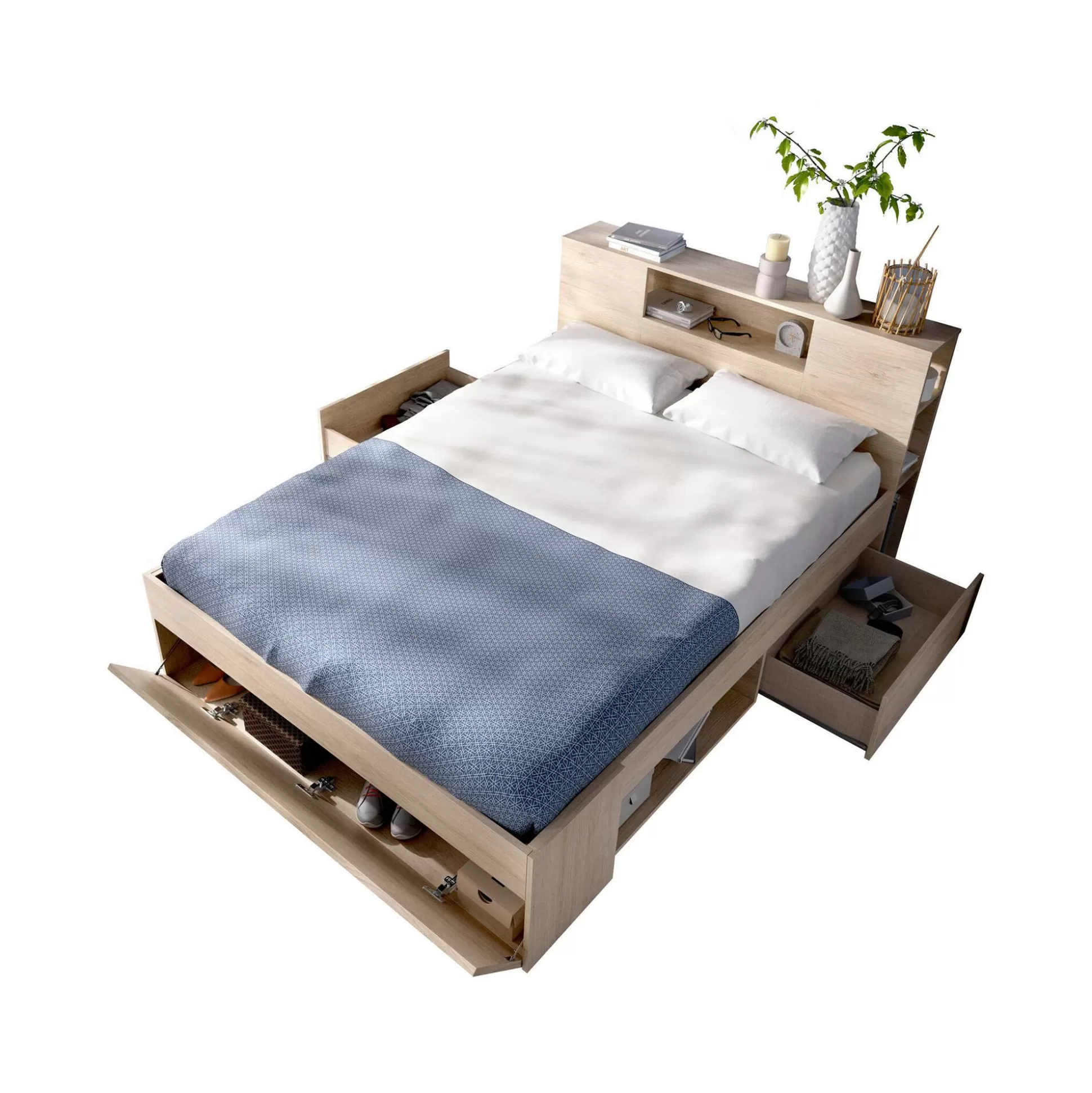 Dmora Letti Alla Francese<Letto alla francese Conching, 150x219 h95 cm,