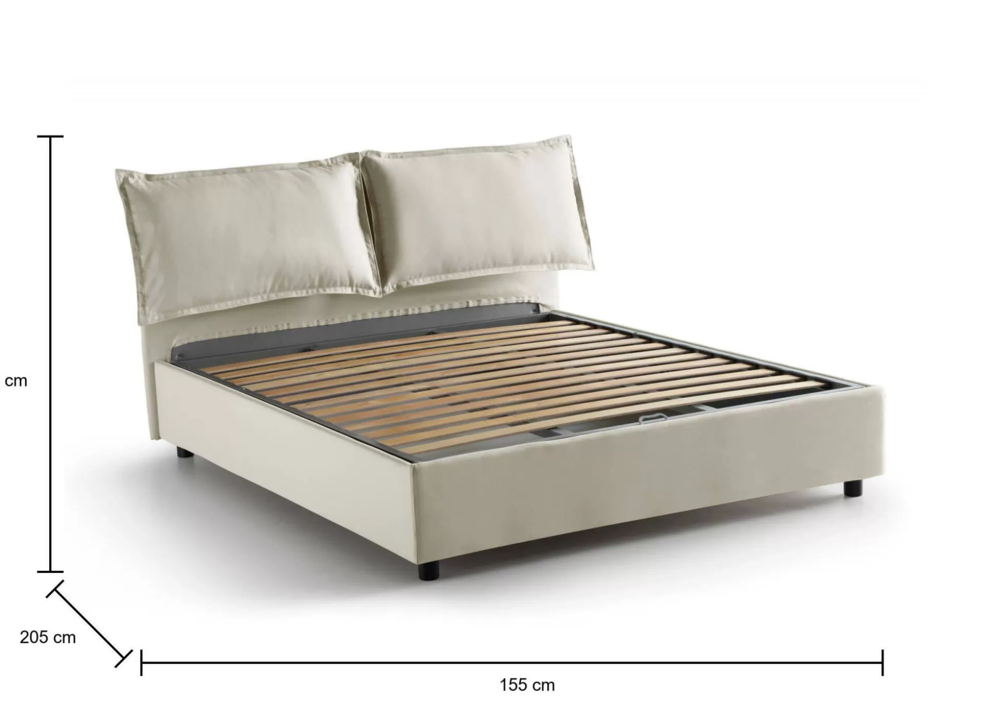 Dmora Letti Alla Francese<Letto alla francese Daam, adatto per materasso Cm 140x190,