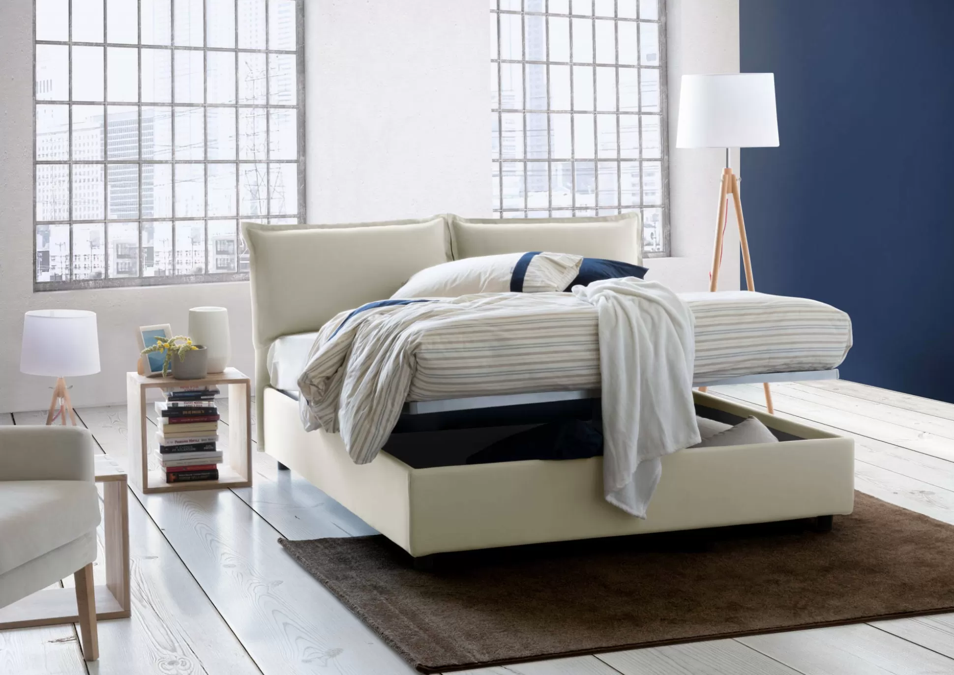 Dmora Letti Alla Francese<Letto alla francese Daam, adatto per materasso Cm 140x190,