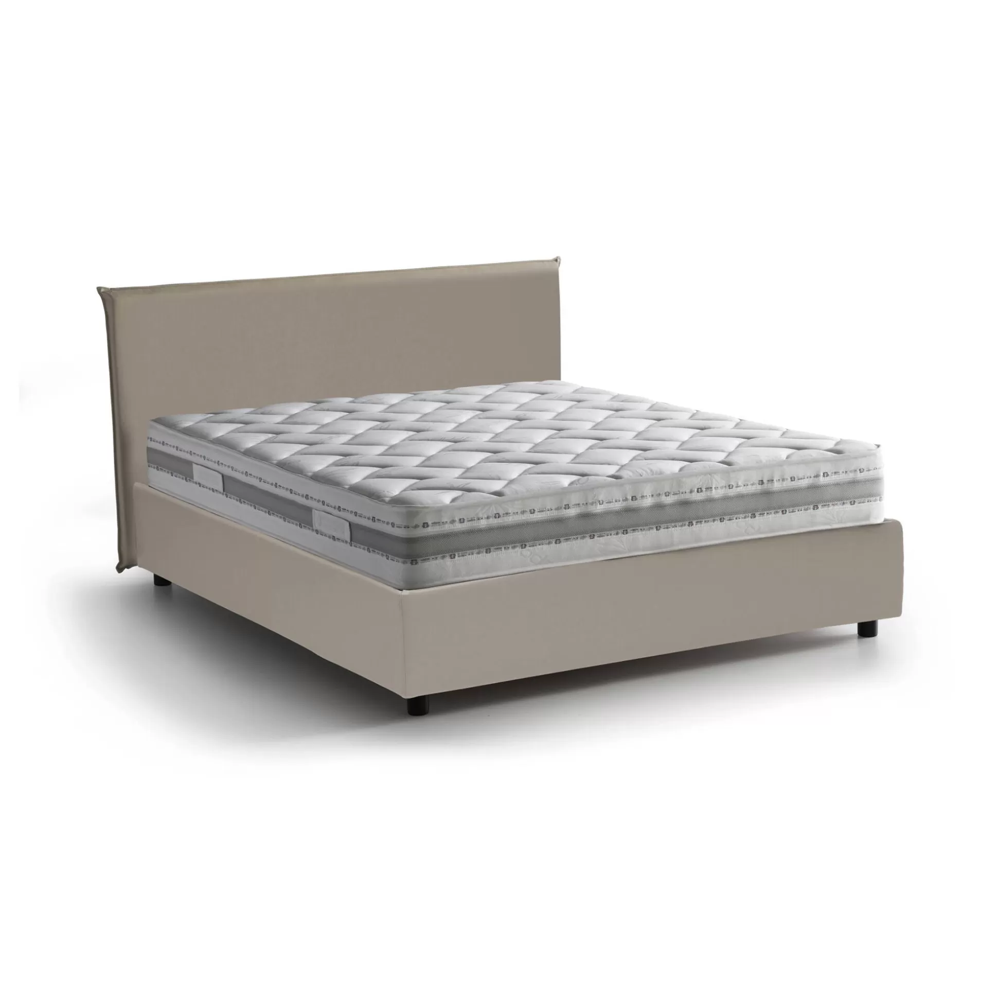 Dmora Letti Alla Francese<Letto alla francese Morganite, con materasso Cm 140x200 incluso,