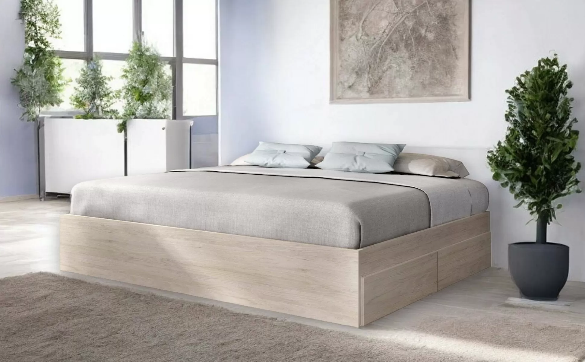 Dmora Letti Alla Francese<Letto alla francese Orlene, 149x195 h39 cm,
