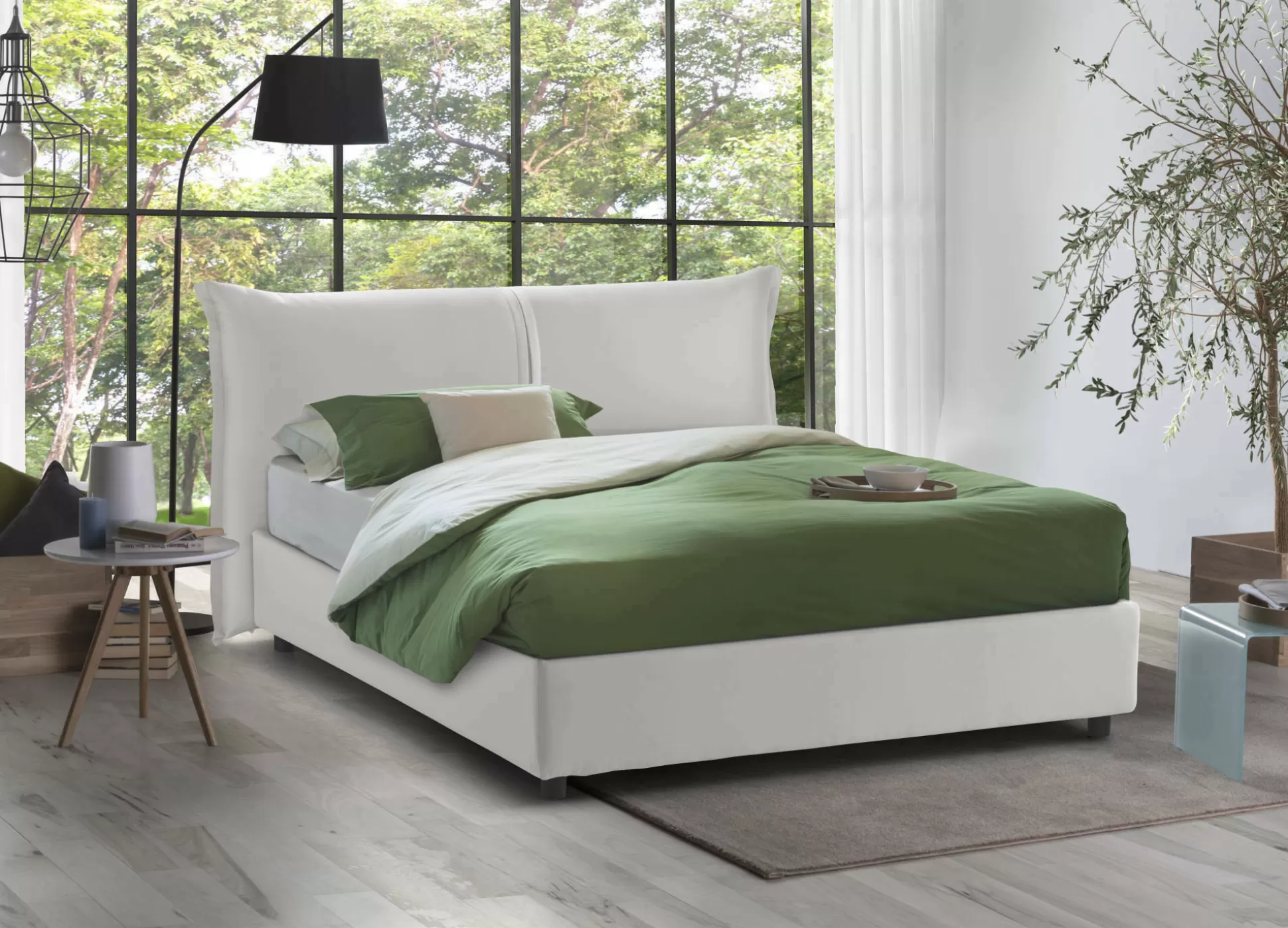 Dmora Letti Matrimoniali<Letto matrimoniale Abarat, adatto per materasso Cm 160x200,