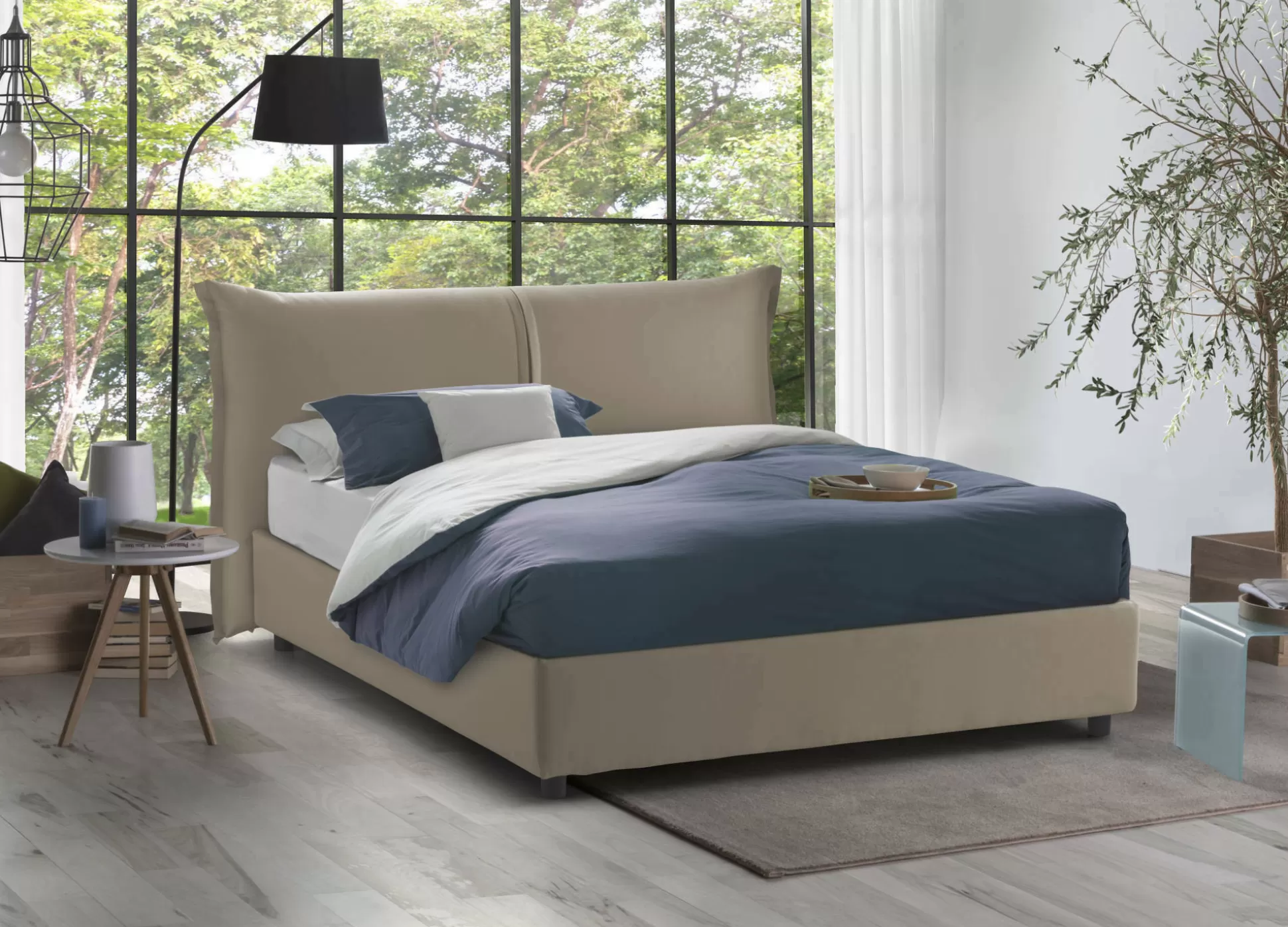 Dmora Letti Matrimoniali<Letto matrimoniale Abarat, adatto per materasso Cm 160x200,