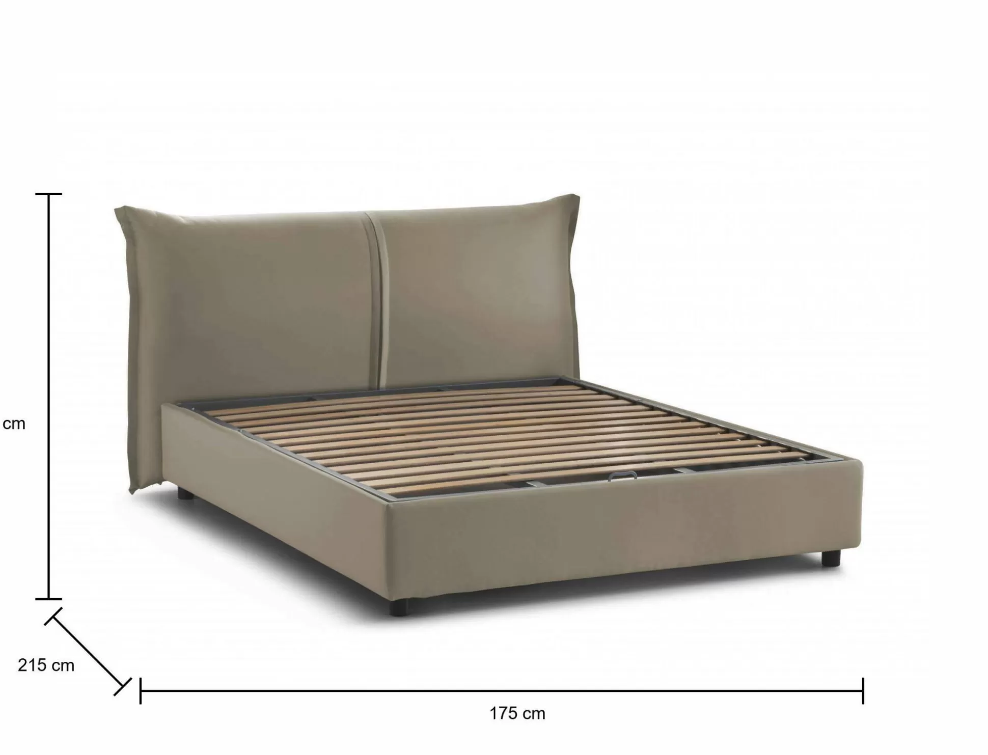 Dmora Letti Matrimoniali<Letto matrimoniale Abarat, adatto per materasso Cm 160x200,